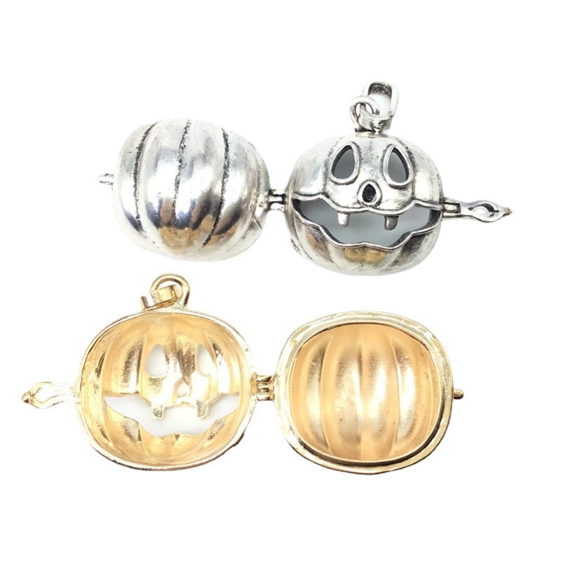 Pumpkin Lantern Metal Sphere Holder Necklace Perfume Pendant