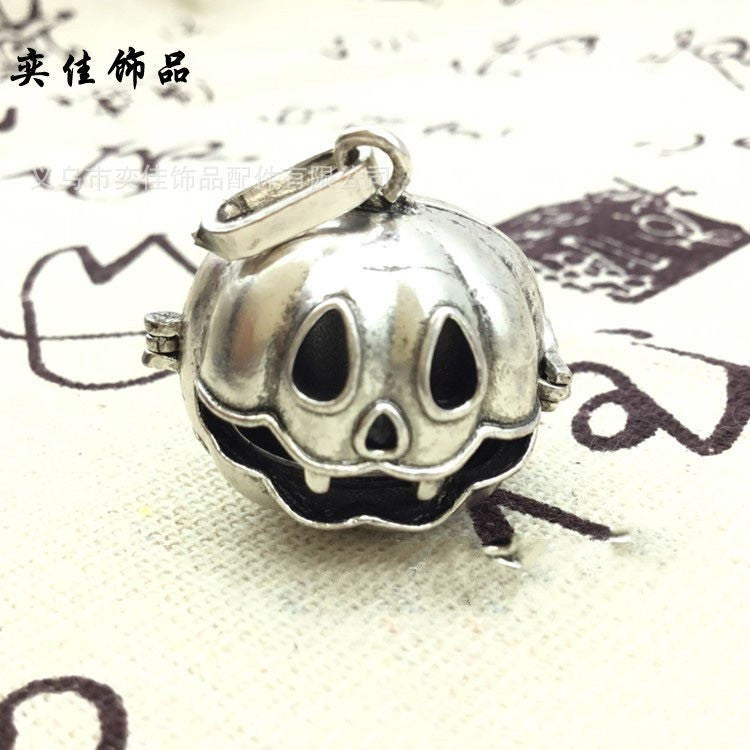 Pumpkin Lantern Metal Sphere Holder Necklace Perfume Pendant