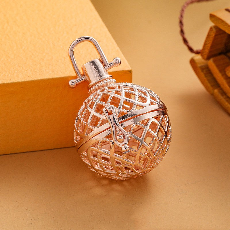 Net Metal Sphere Holder Necklace Perfume Pendant