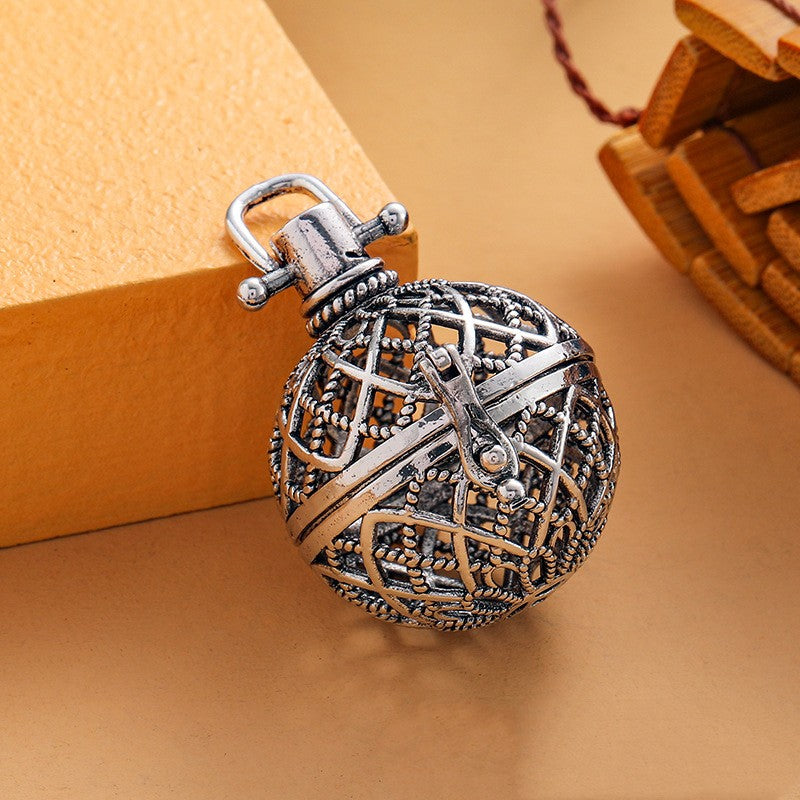 Net Metal Sphere Holder Necklace Perfume Pendant