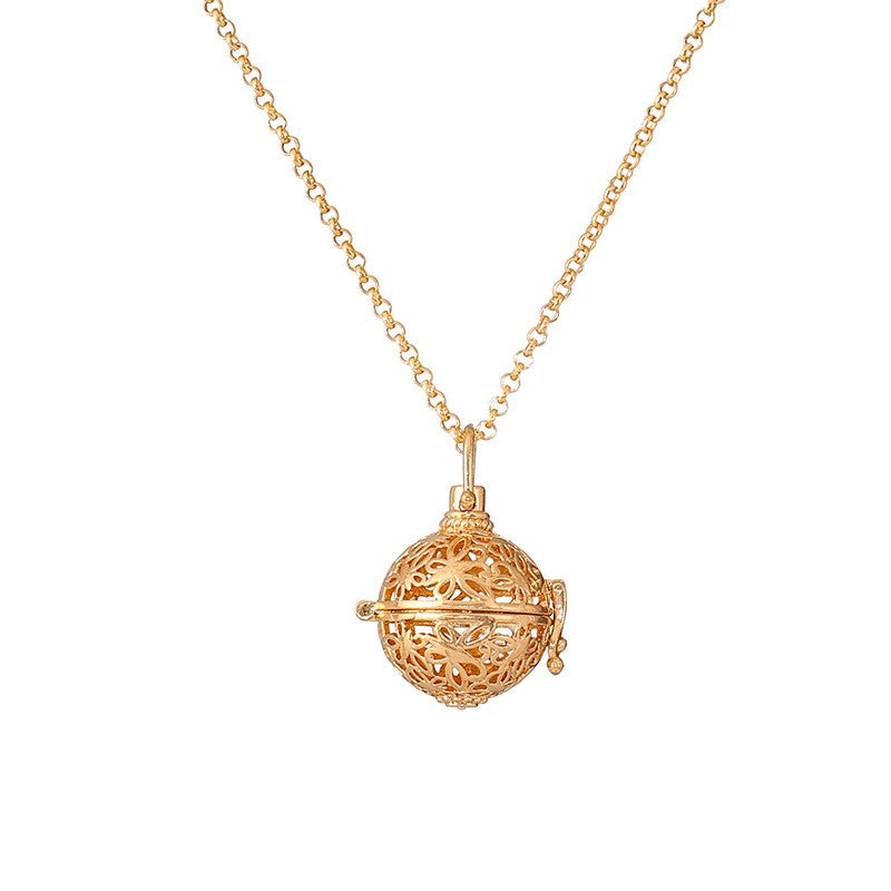 Butterfly Metal Sphere Holder Necklace Perfume Pendant