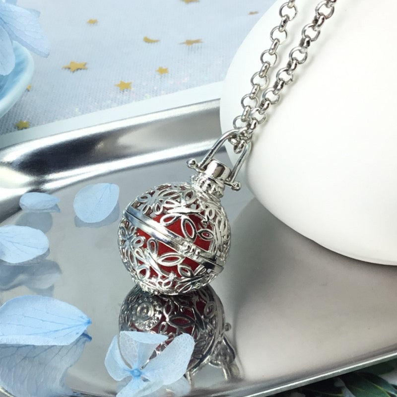 Butterfly Metal Sphere Holder Necklace Perfume Pendant