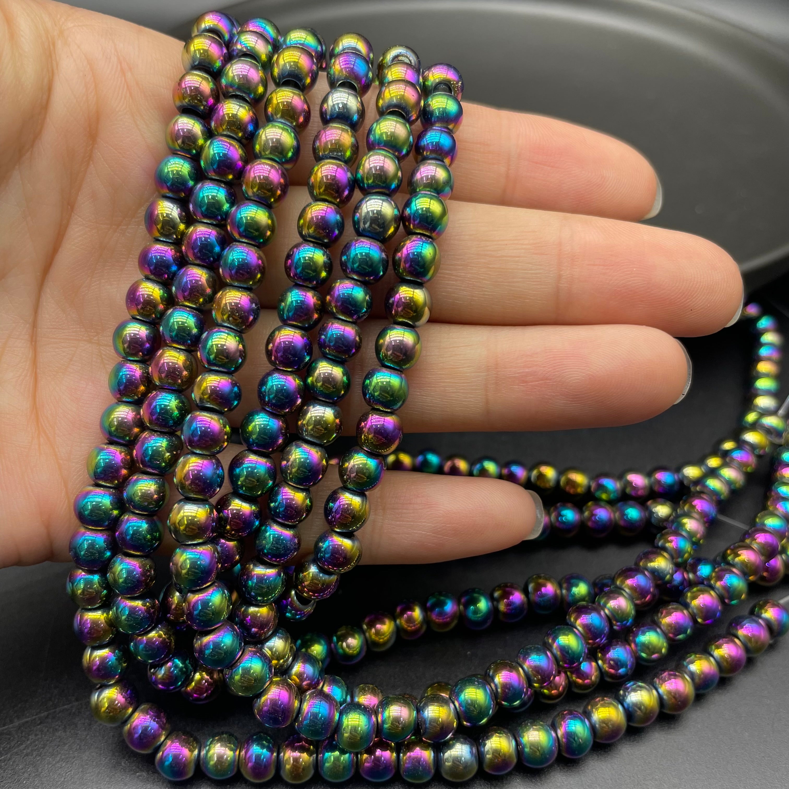 Aura Hematite Beads Strands