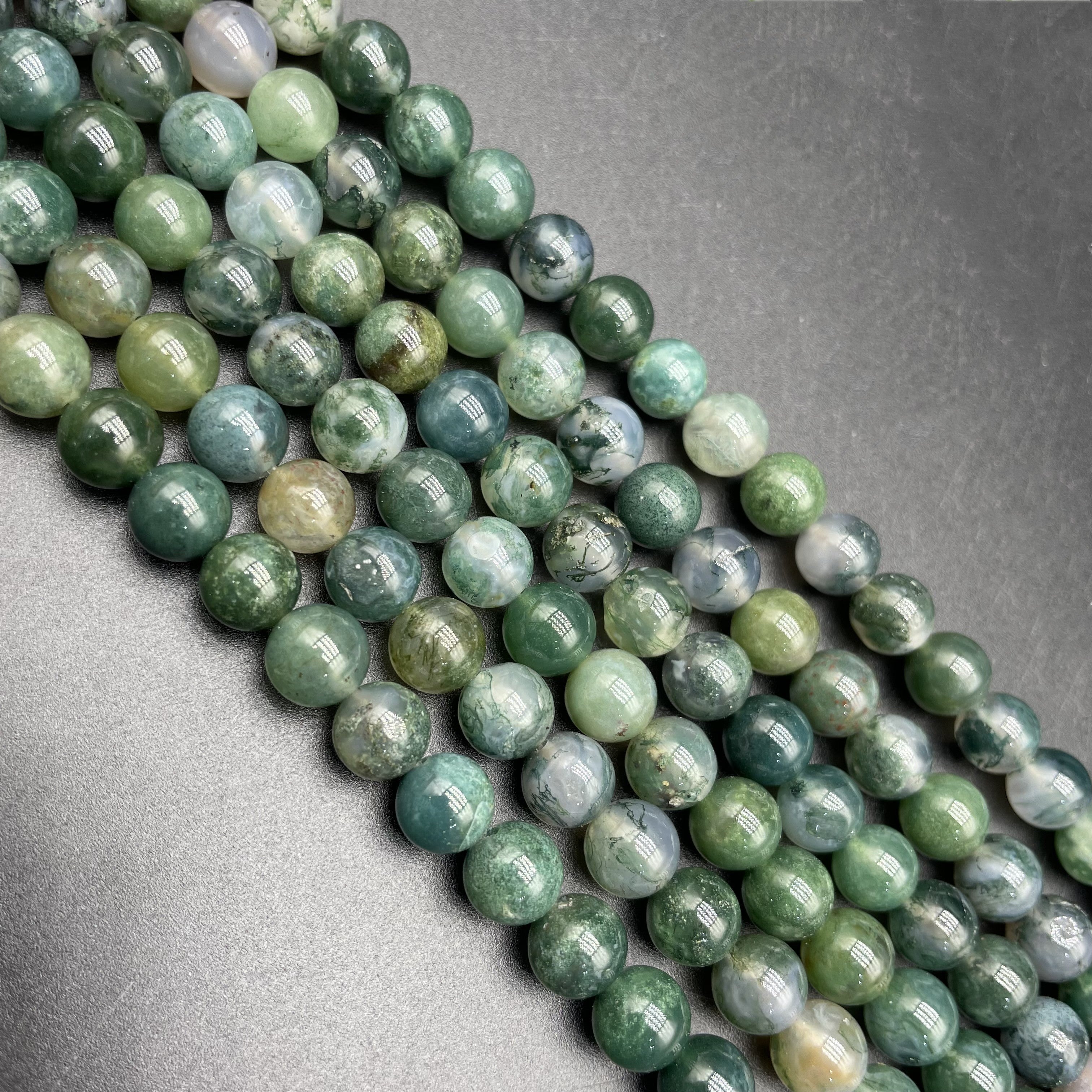 Moss Agate Beads Strands