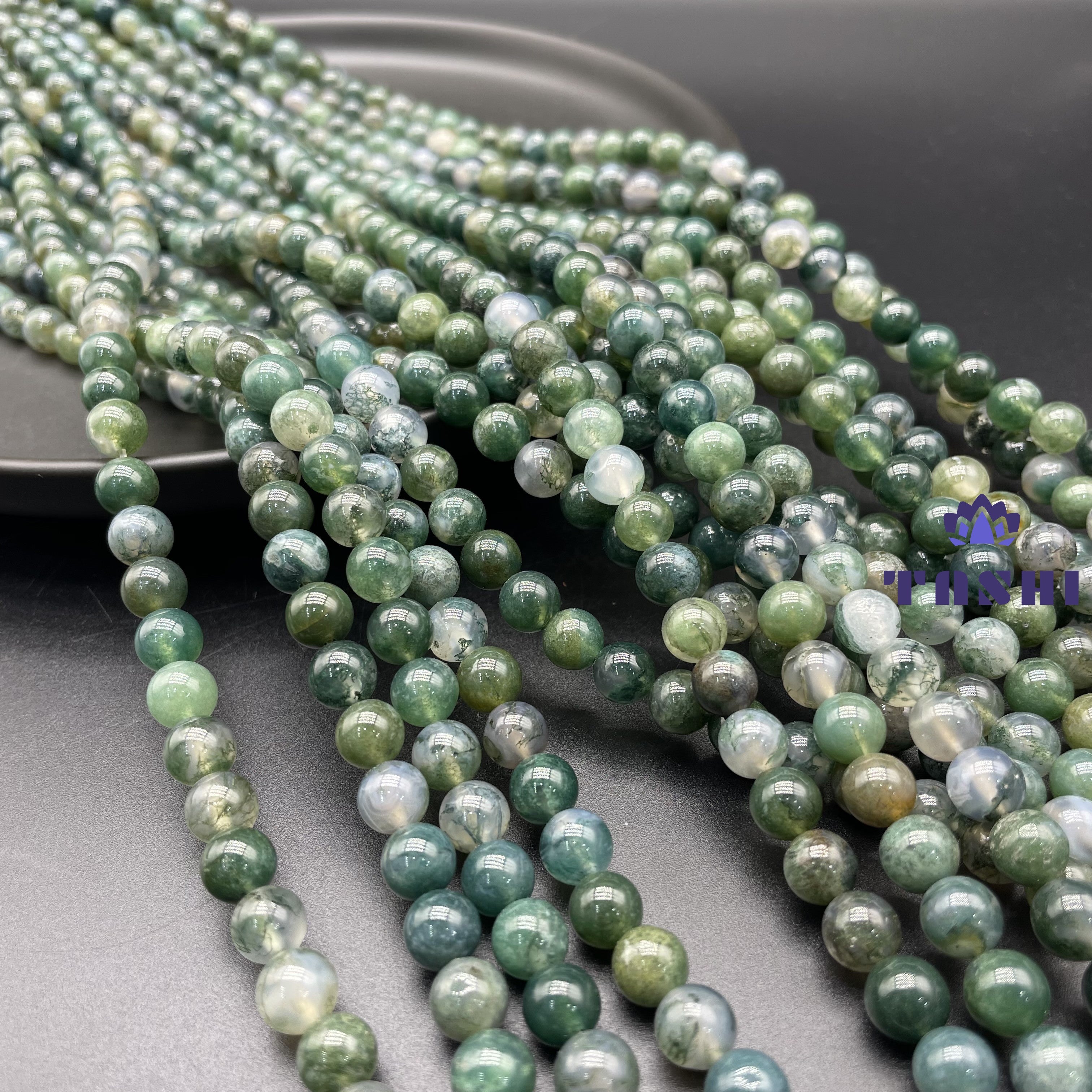 Moss Agate Beads Strands