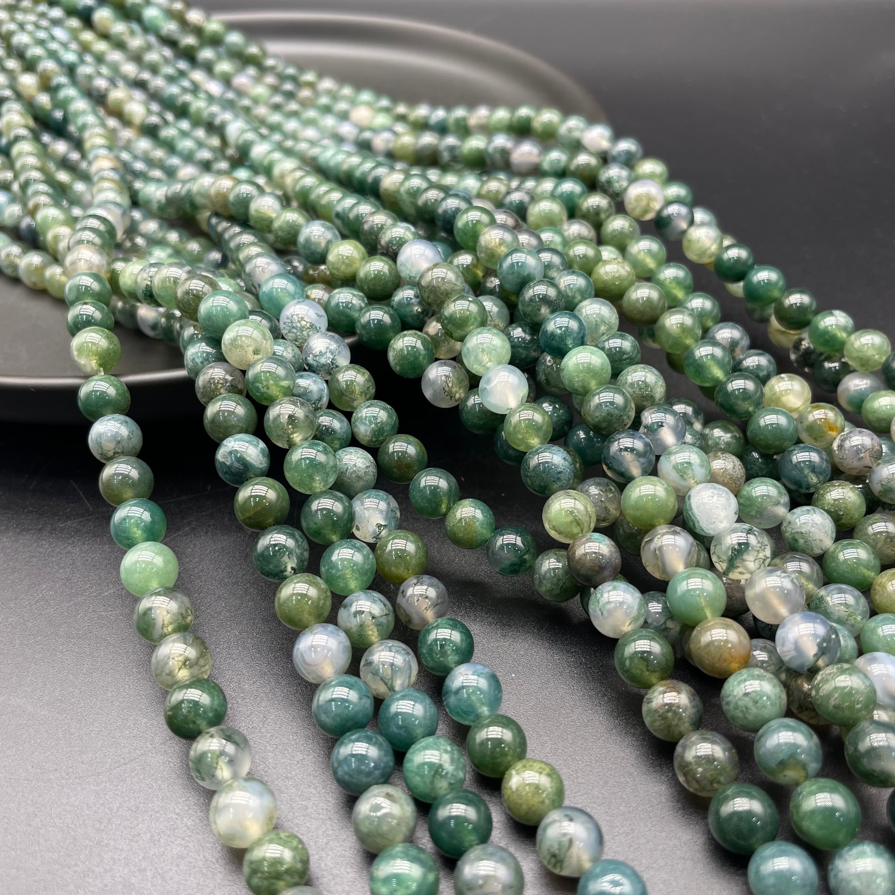 Moss Agate Beads Strands