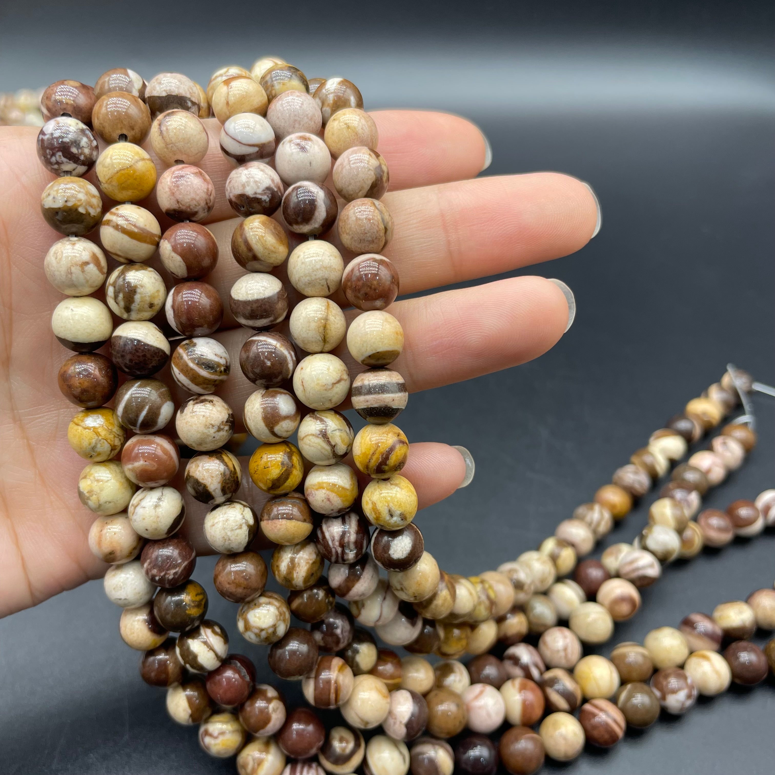 Coffee Calcite Beads Strands
