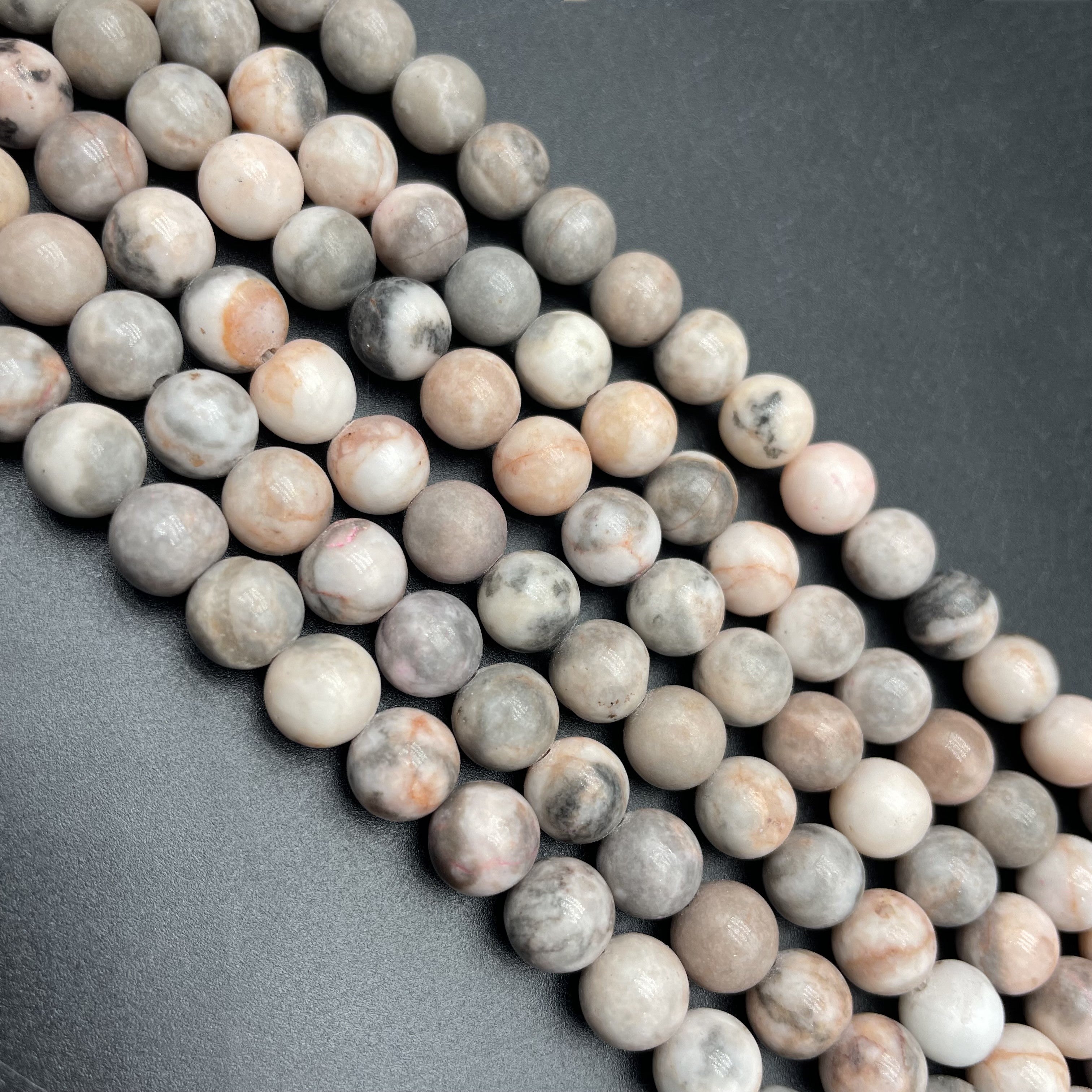 Pink Zebra Stone Beads Strands