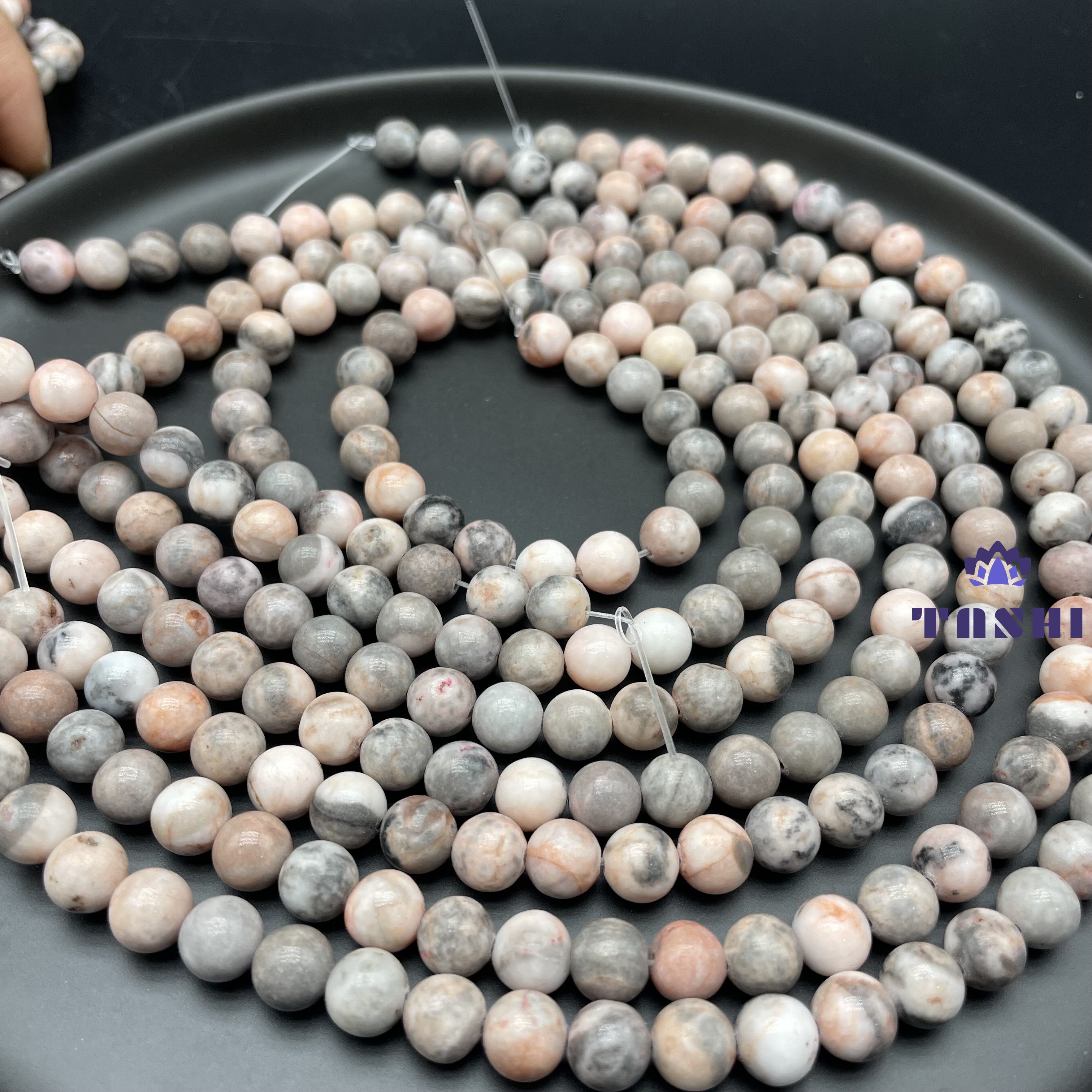Pink Zebra Stone Beads Strands