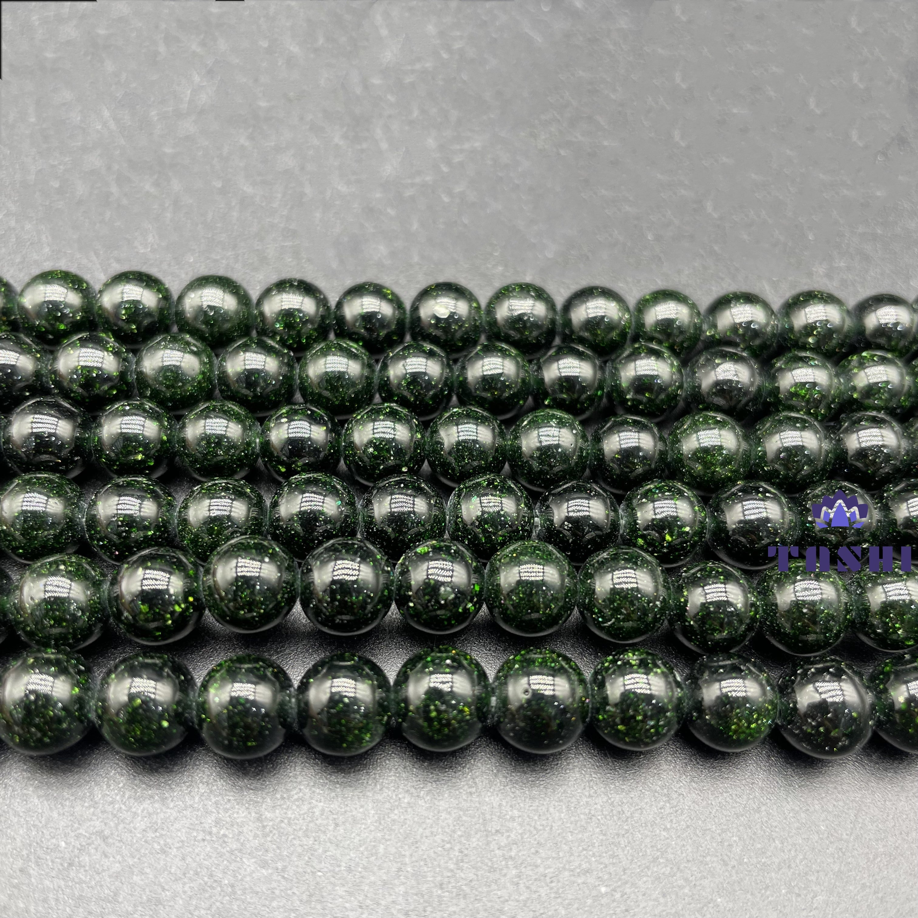 Green Sandstone Beads Strands