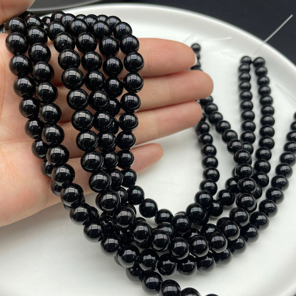 Black Obsidian Beads Strands