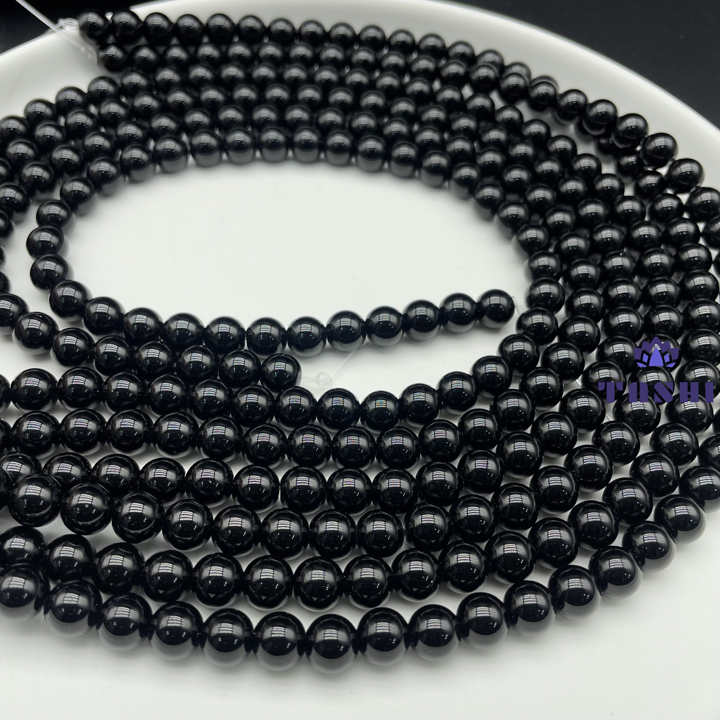 Black Obsidian Beads Strands