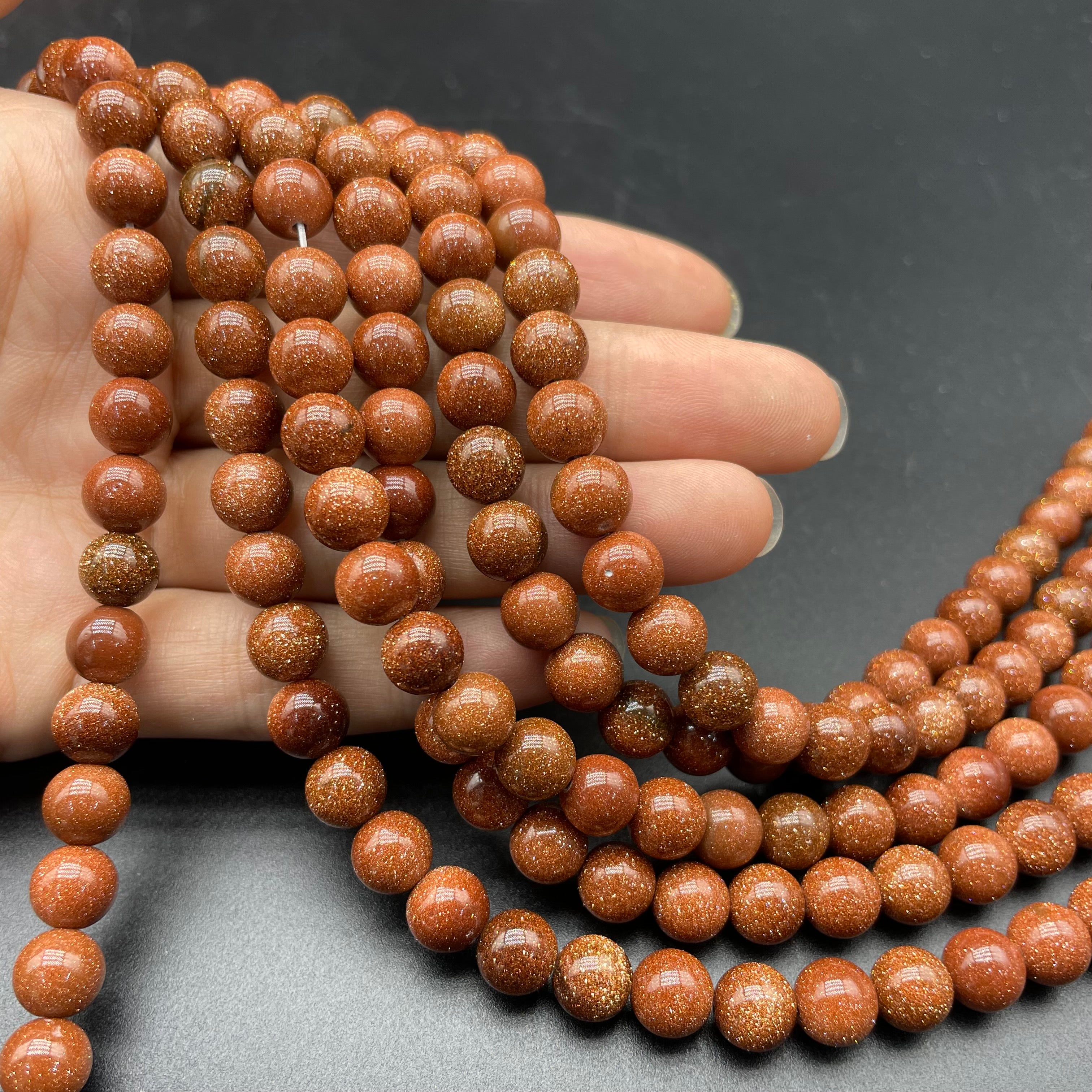 Golden Sandstone Beads Strands