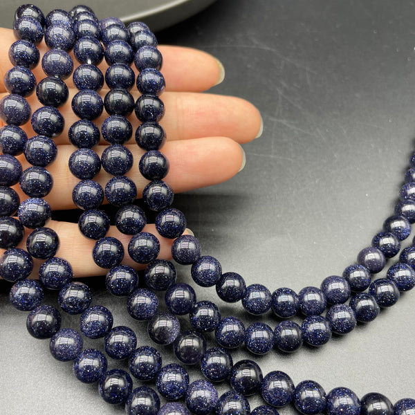 Blue Sandstone Beads Strands