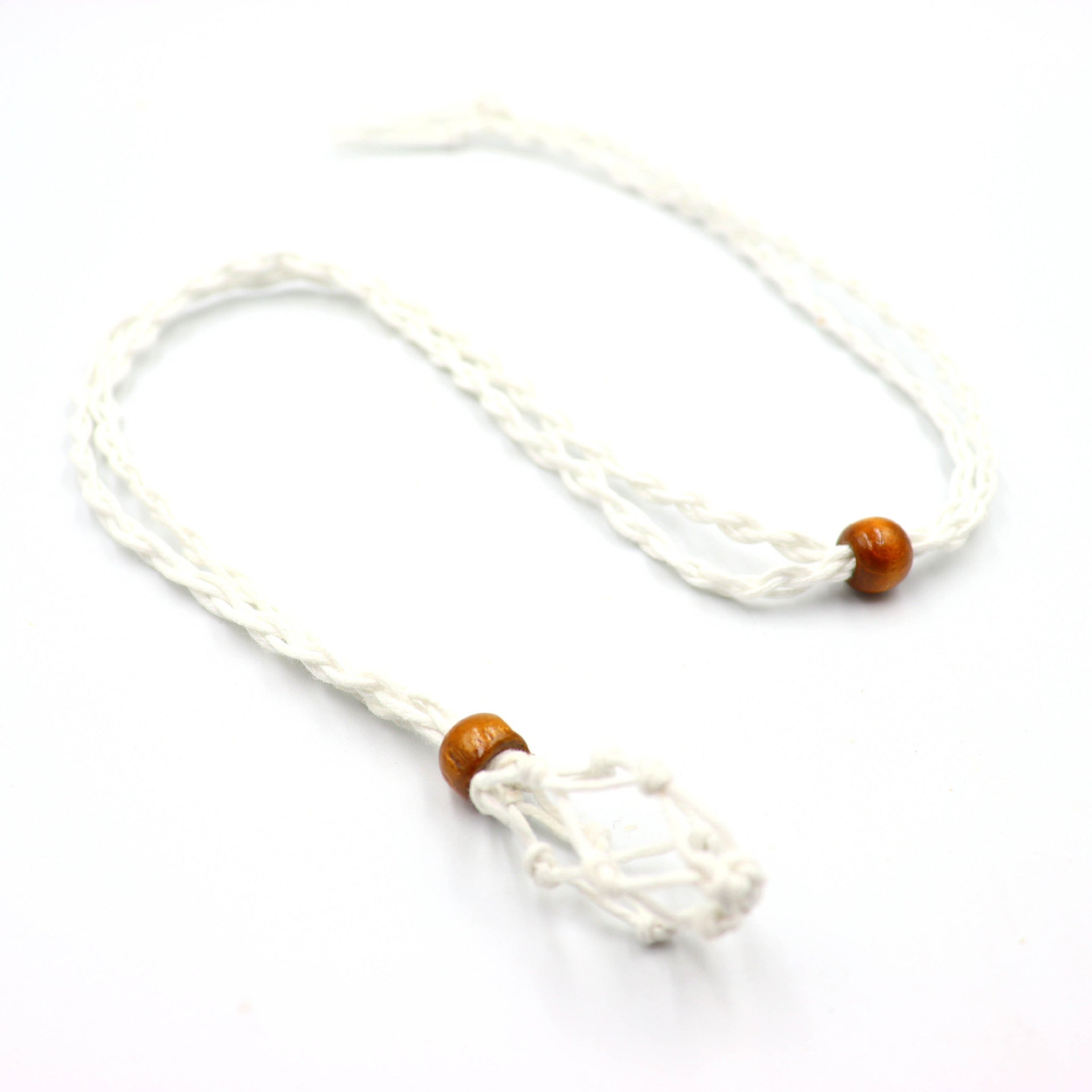 Handmade Knitted Crystal Net Holder Necklace Adjustable