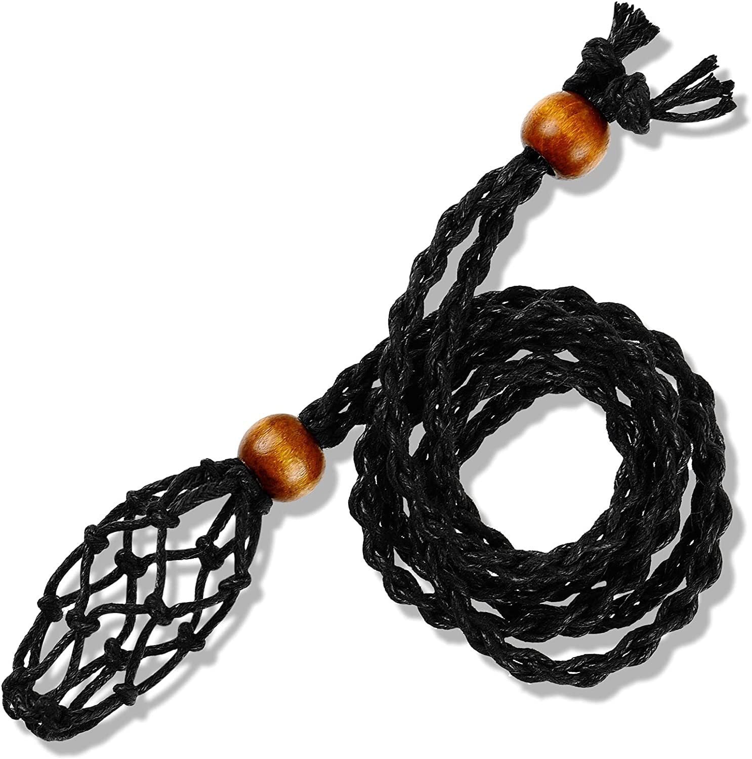 Handmade Knitted Crystal Net Holder Necklace Adjustable