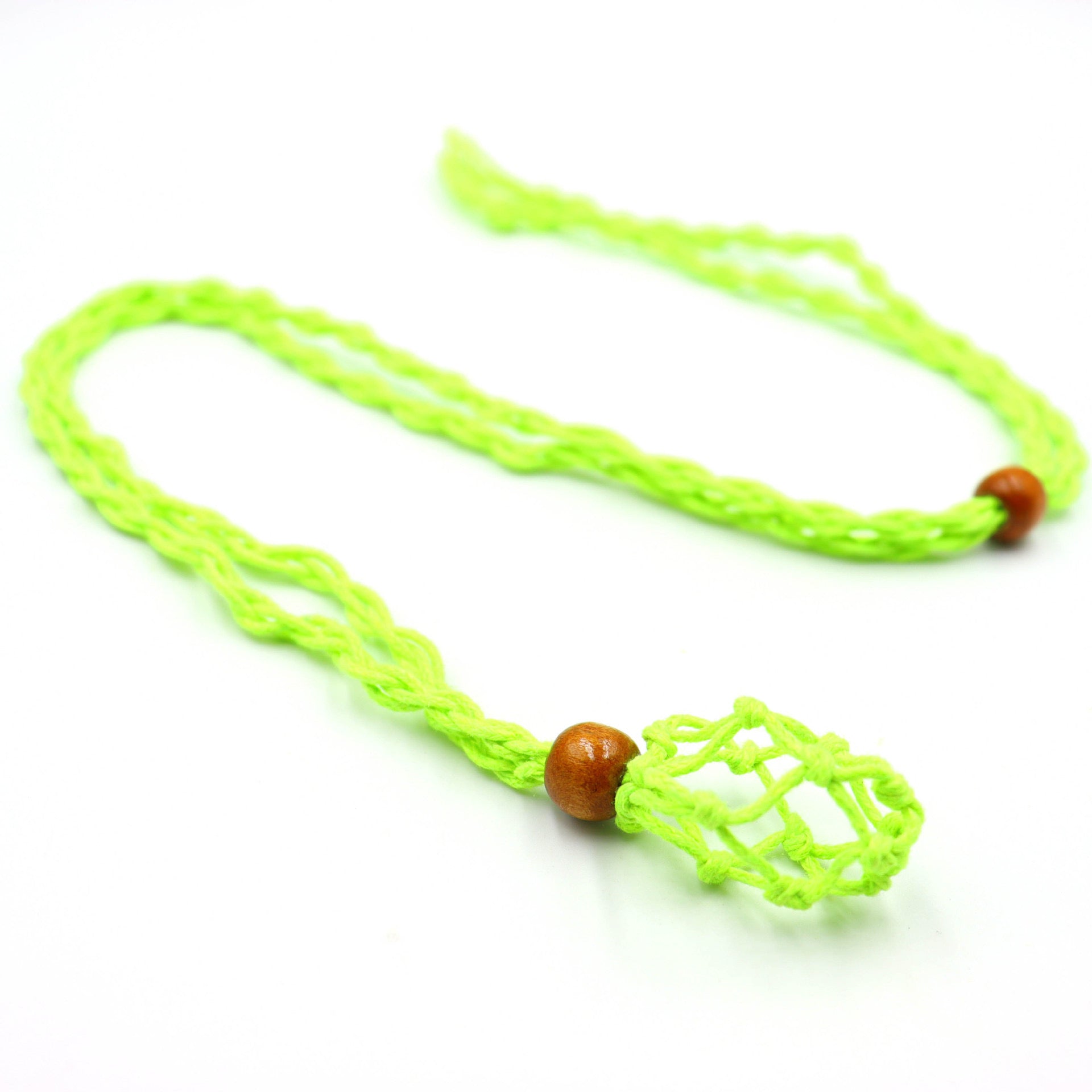 Handmade Knitted Crystal Net Holder Necklace Adjustable