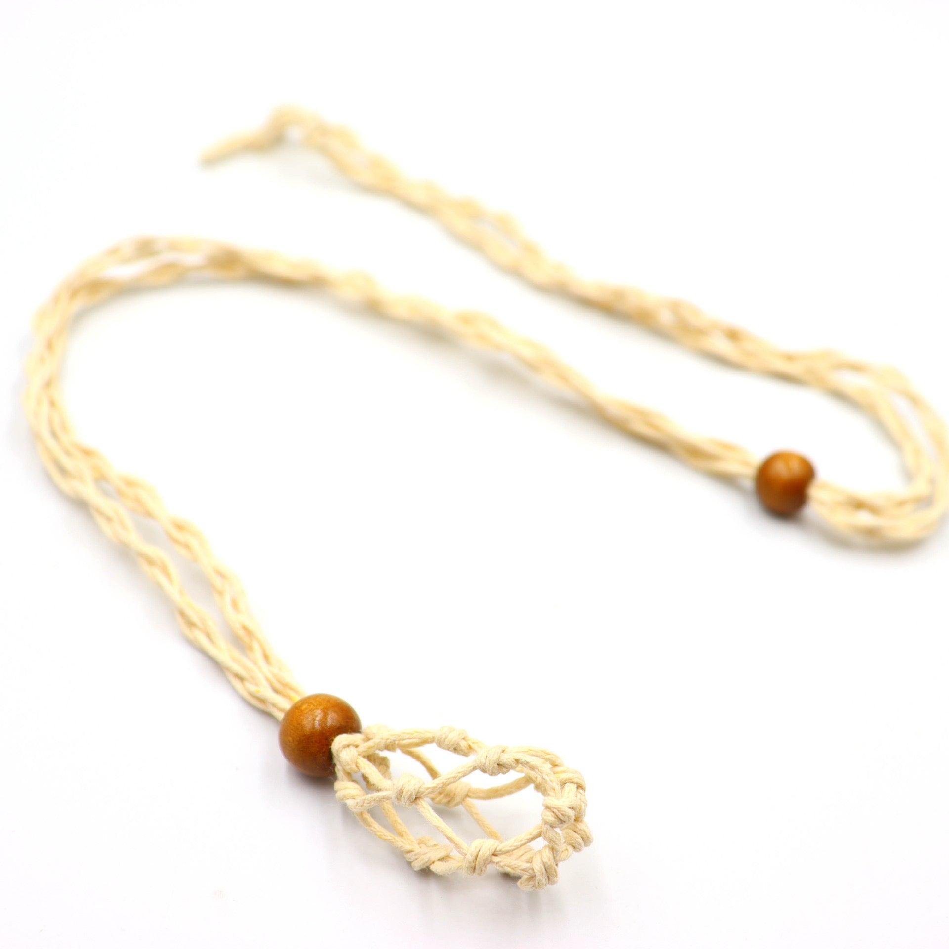 Handmade Knitted Crystal Net Holder Necklace Adjustable