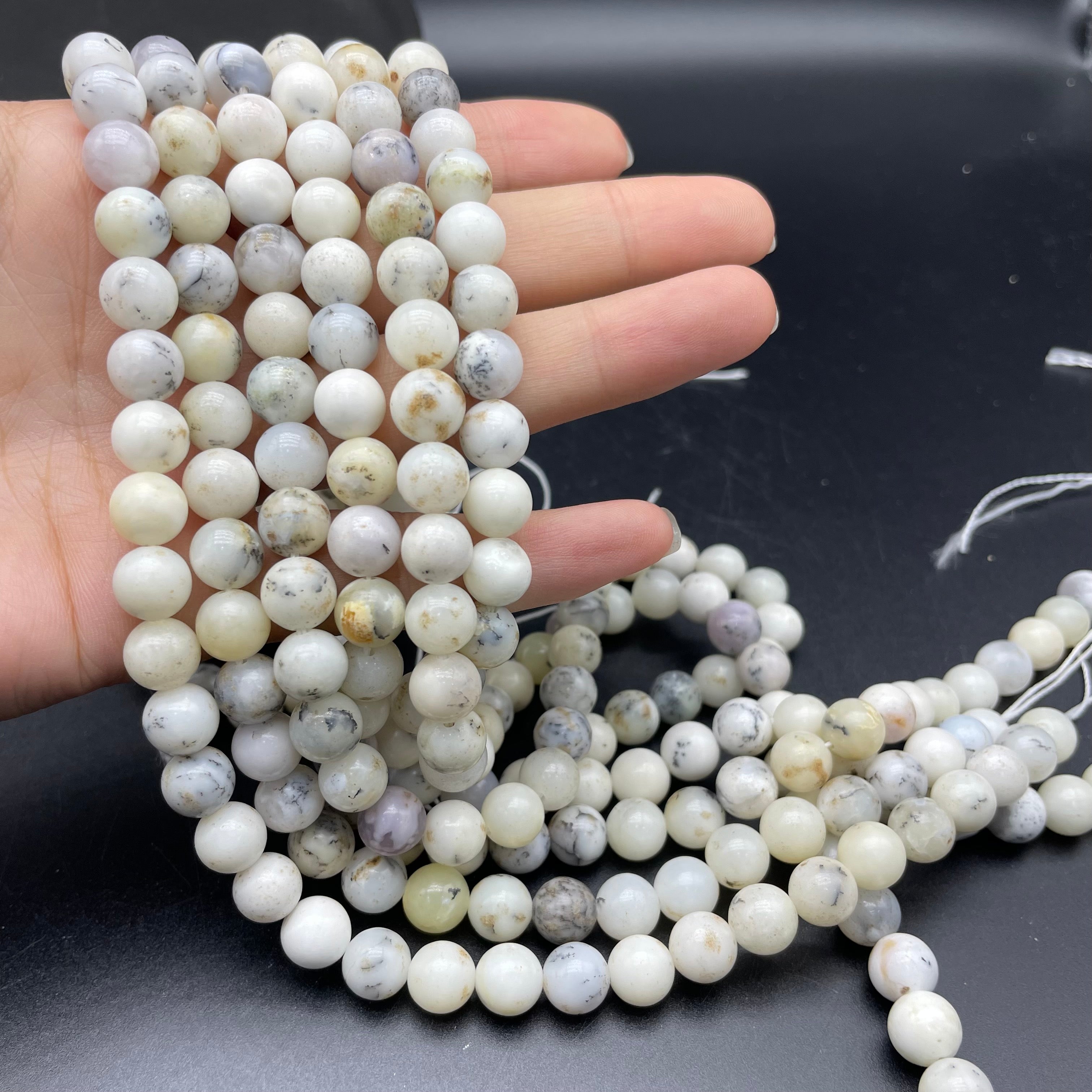 White Opal Beads Strands