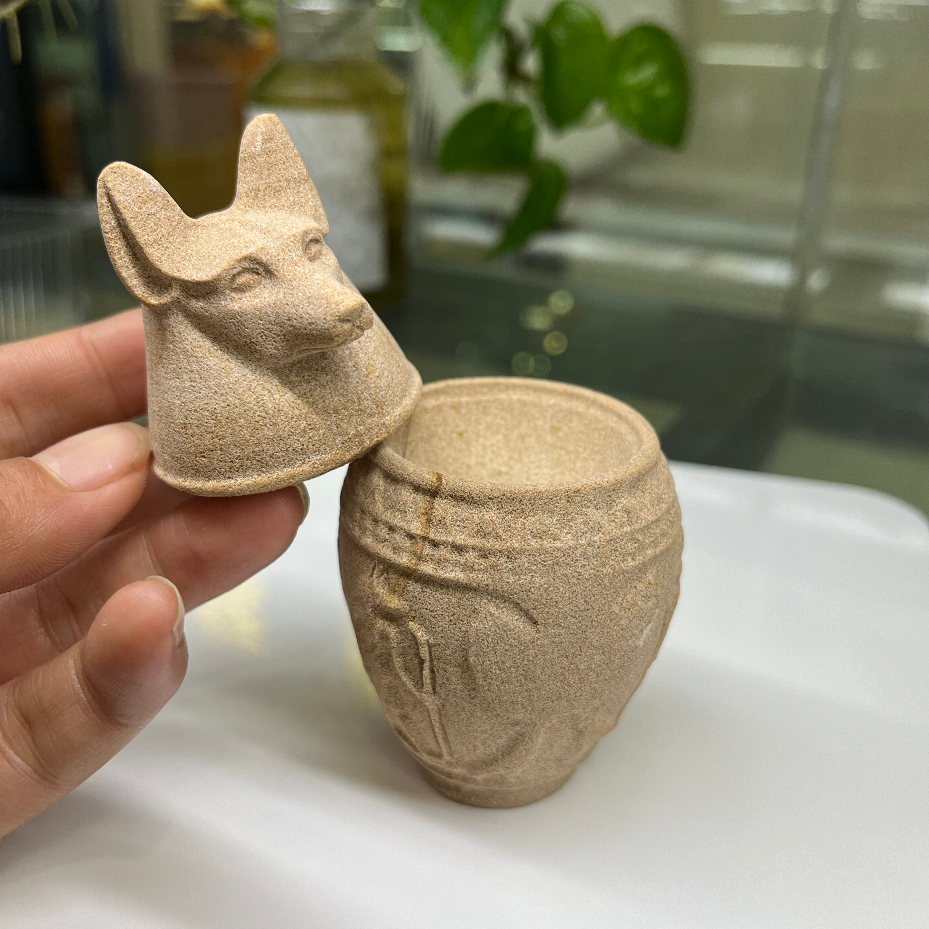 Egyptian Canopic Jars Carving