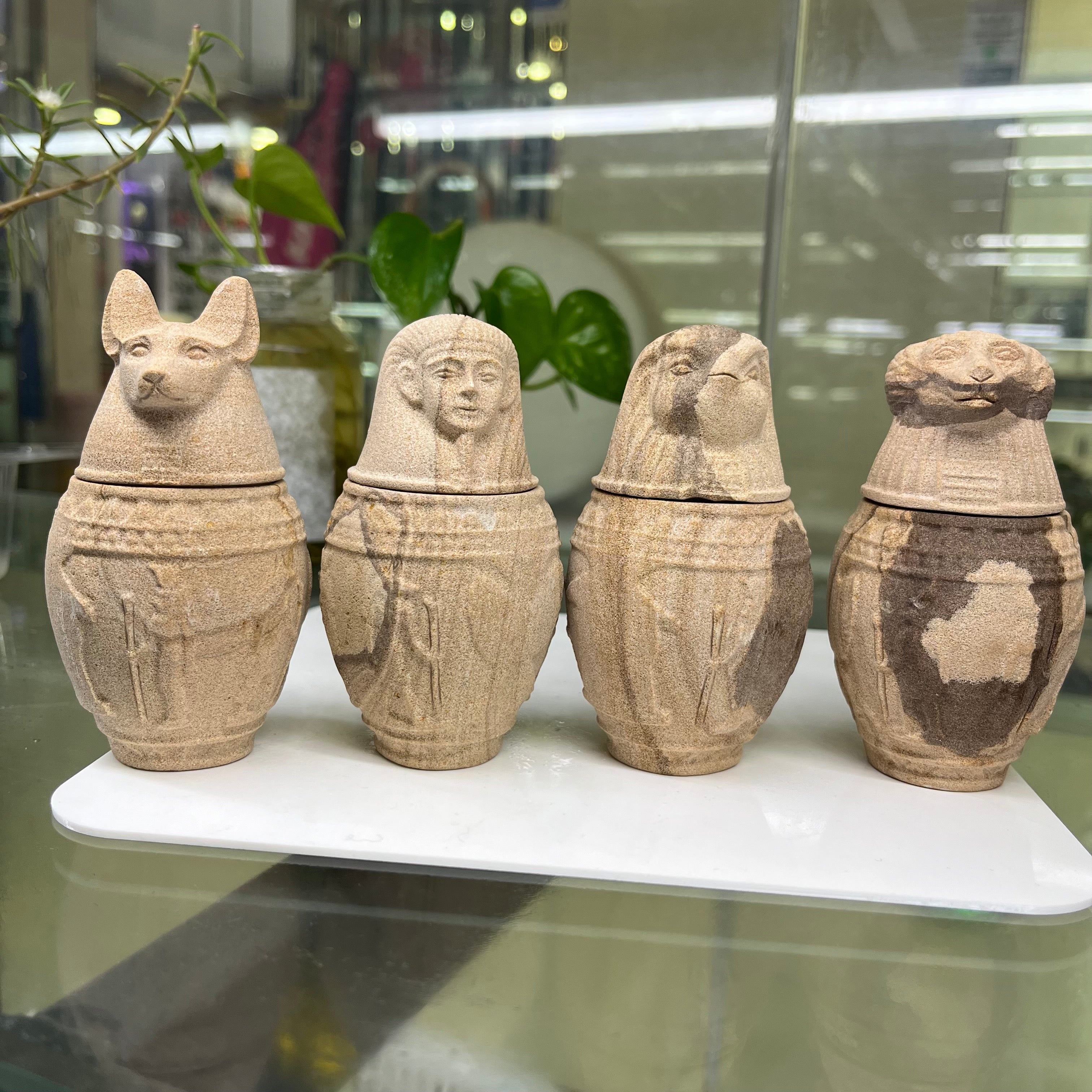Egyptian Canopic Jars Carving