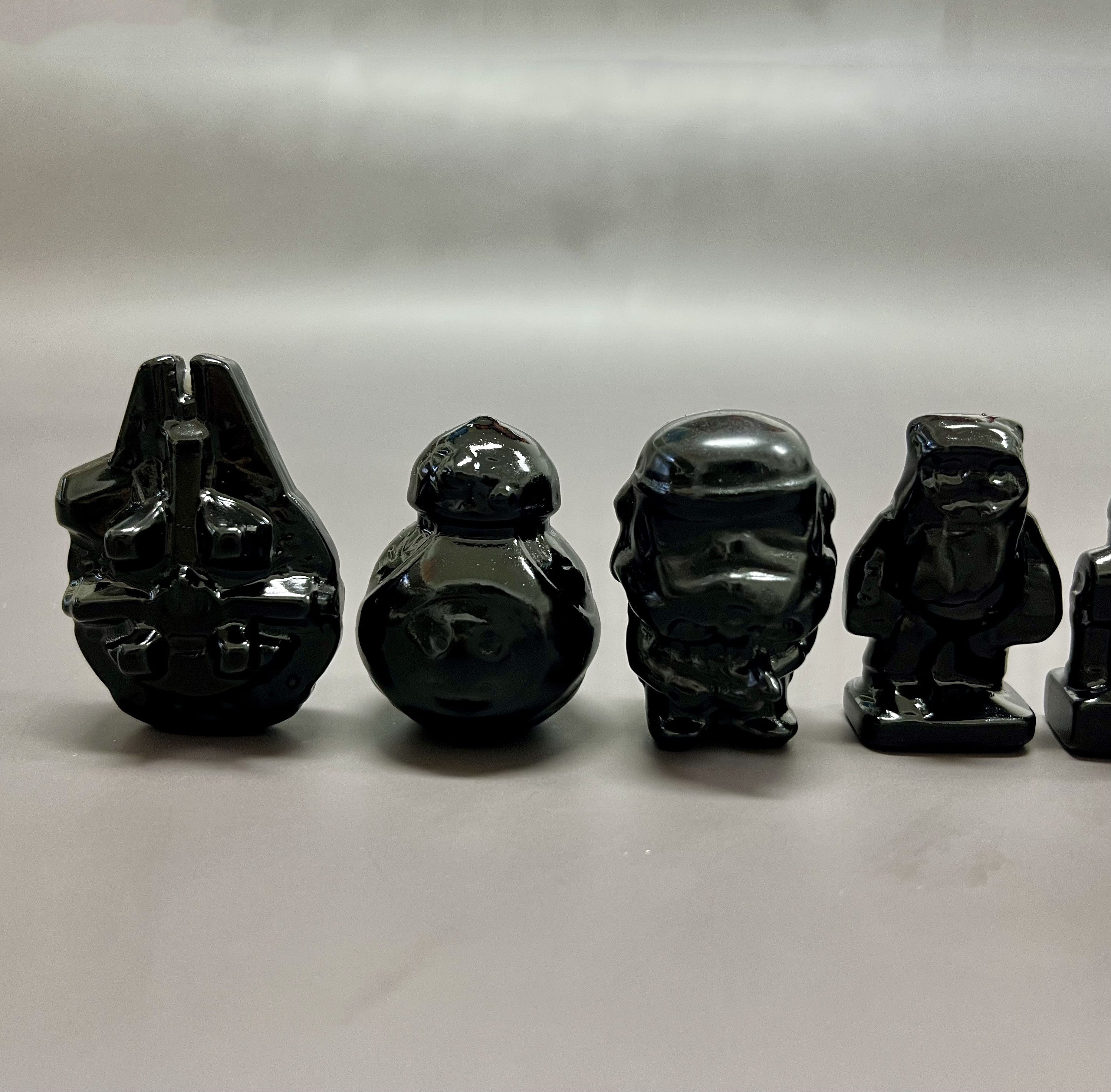 7PCS Natural Obsidian Star Wars Characters Set Carving