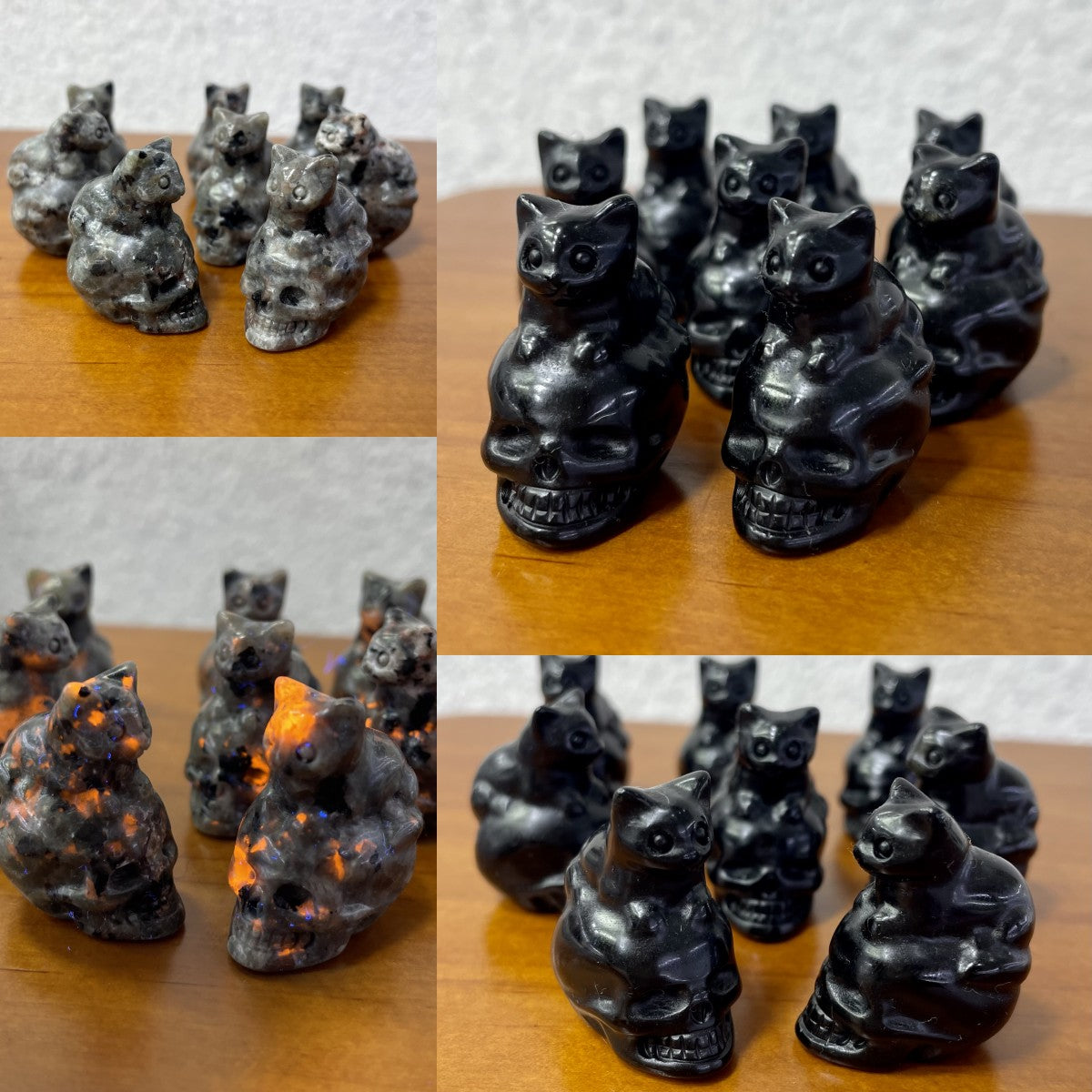 3CM Cat on Skull Mini Carving