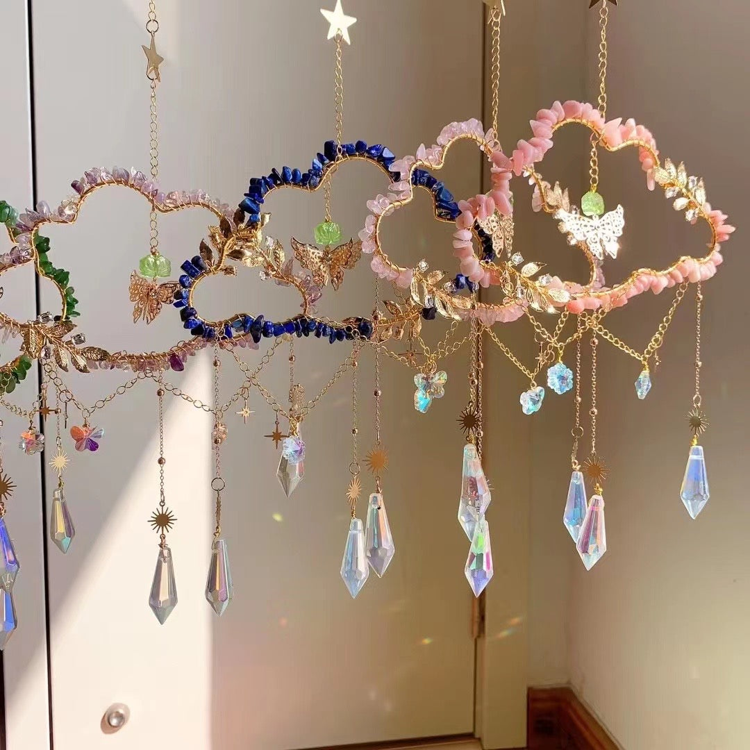 Natural Raw Stone Crystal Cloud Suncatcher