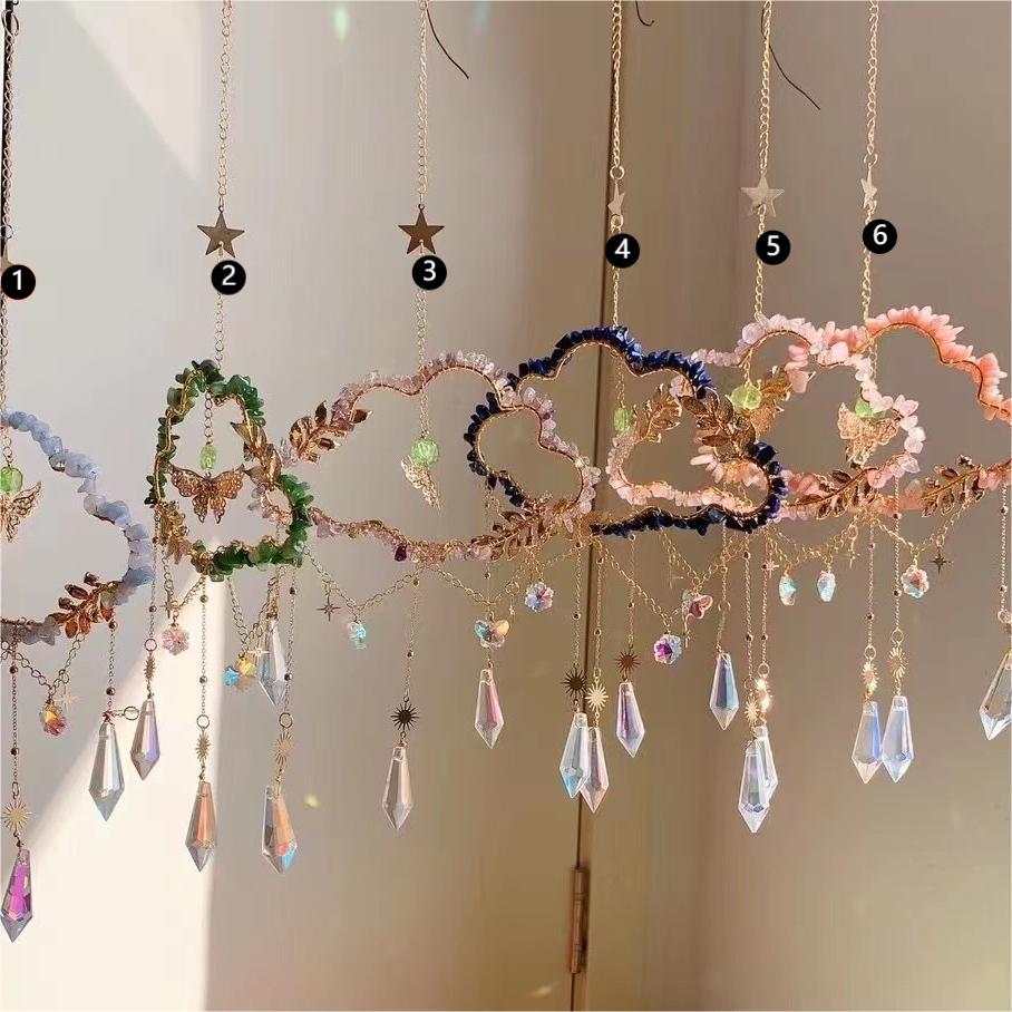 Natural Raw Stone Crystal Cloud Suncatcher