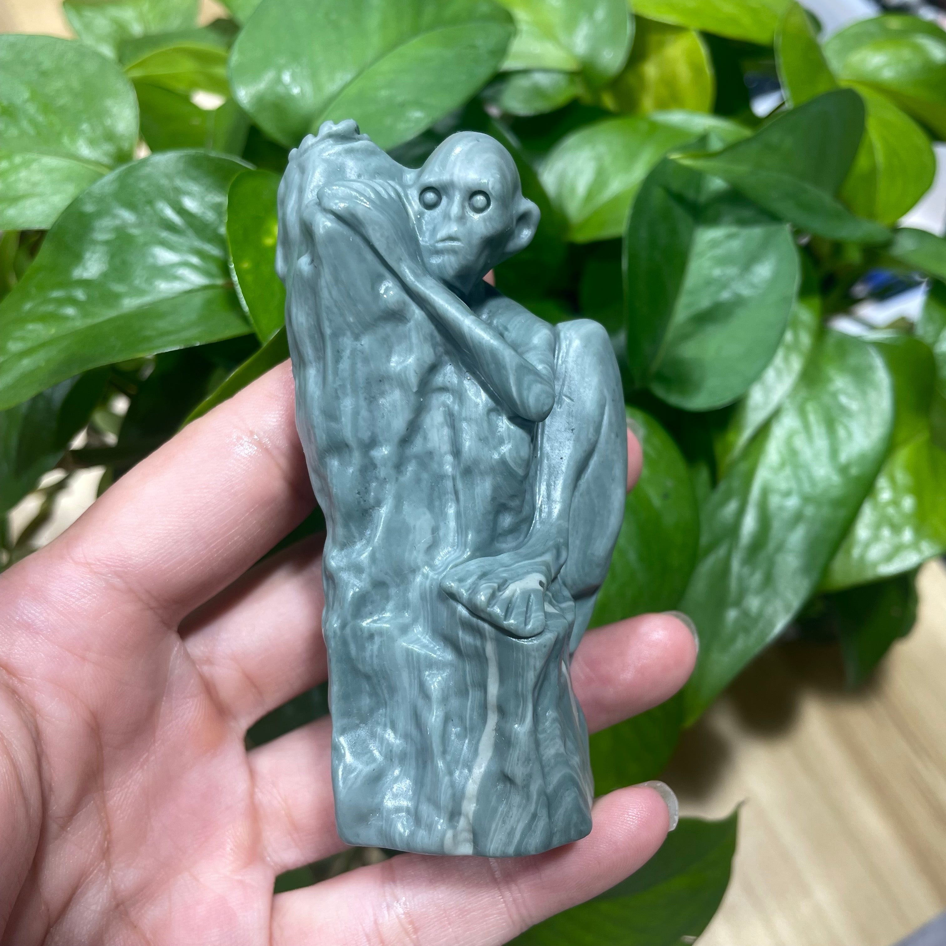 10CM Green Jasper Gollum The Lord of the Rings Carvings