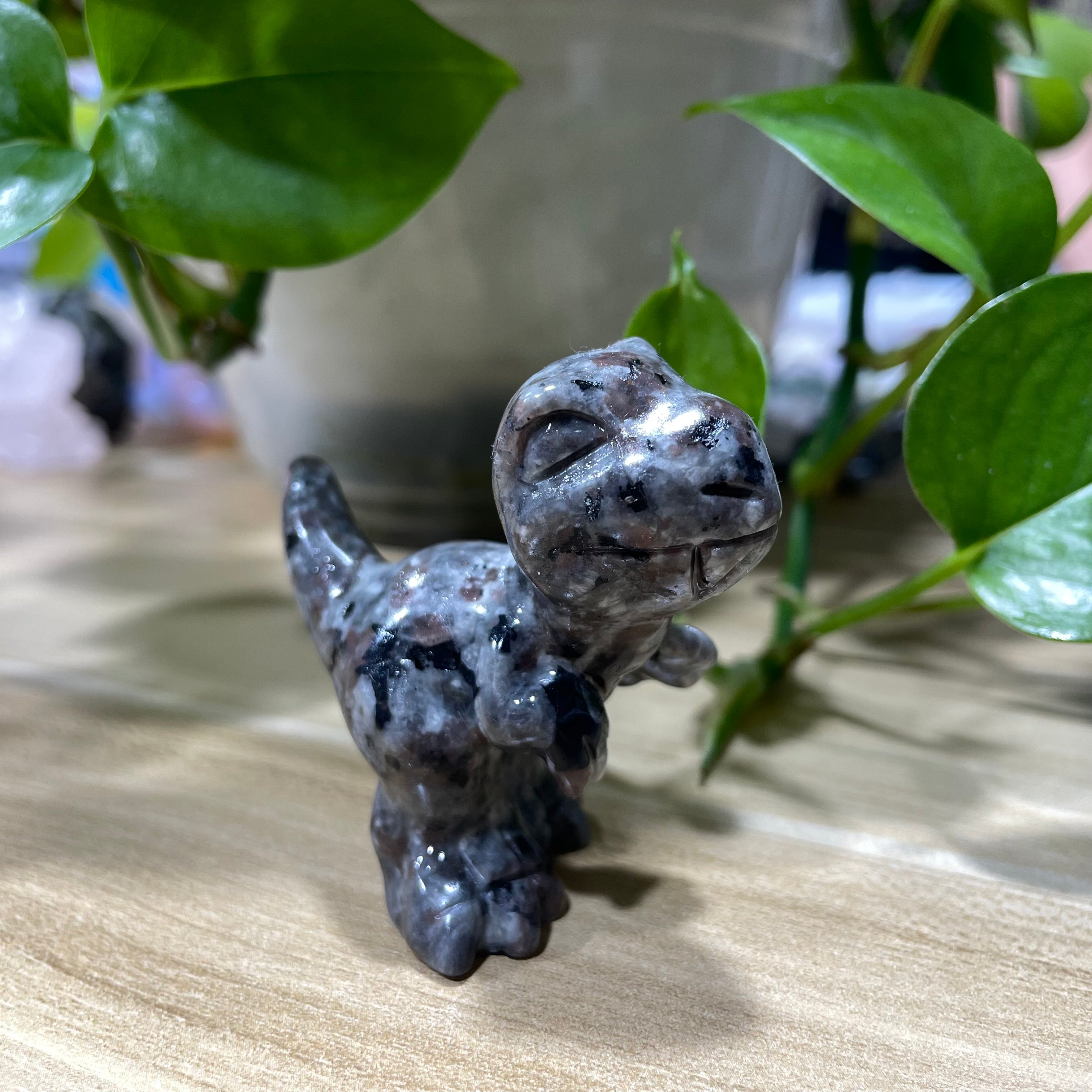 6CM Black Obsidian Yooperlite Dinosaur Carvings