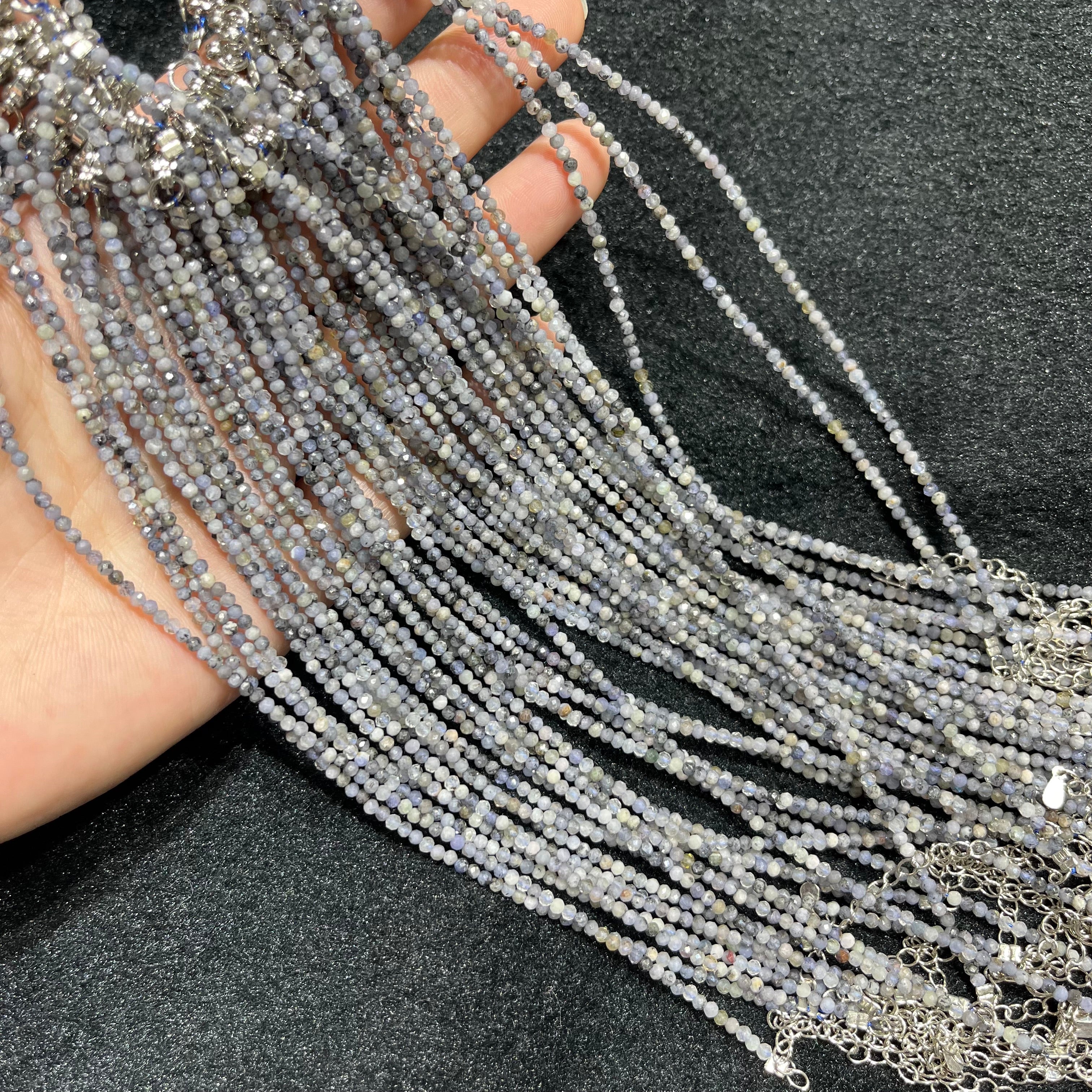 Faceted Cordierite Anklets