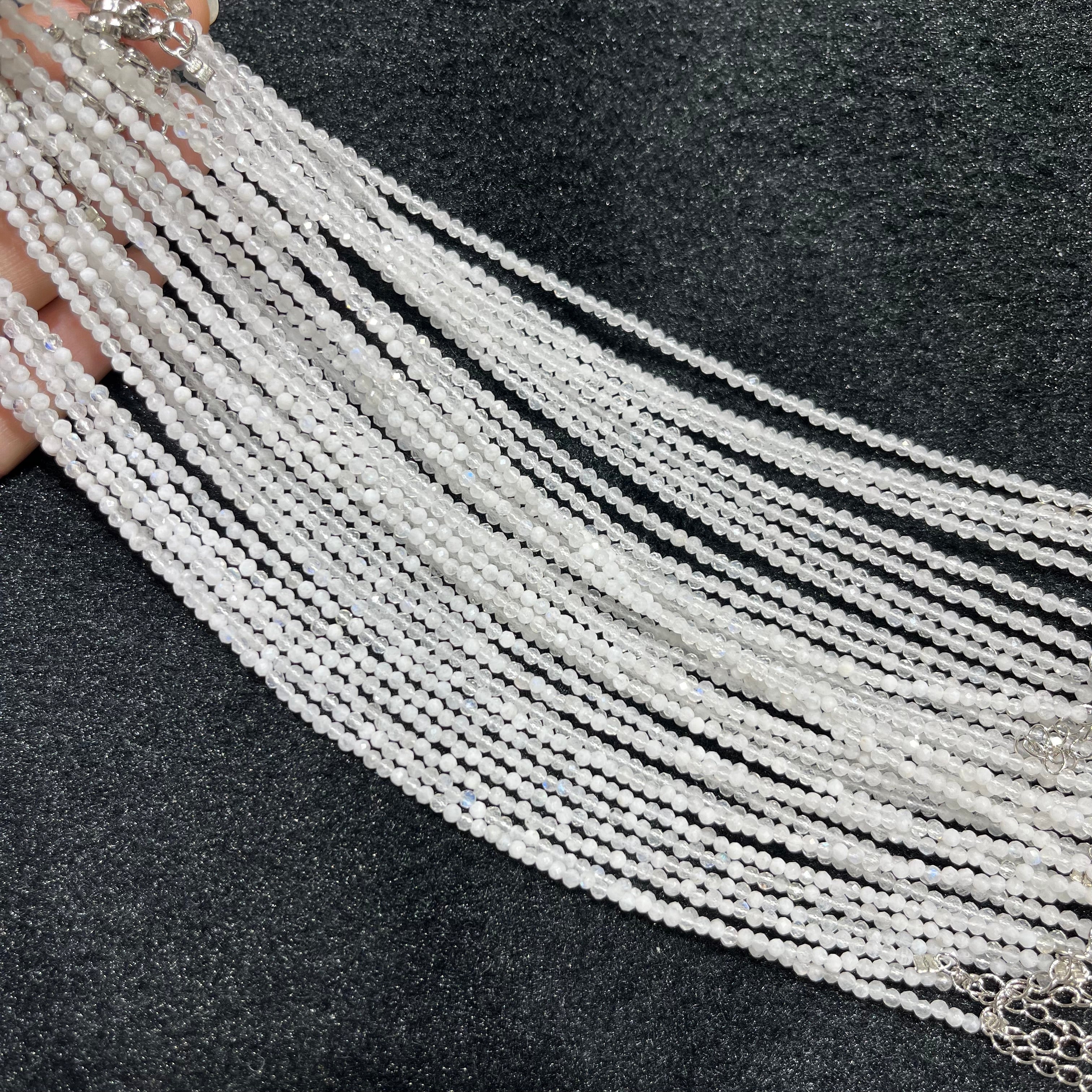 Faceted Moonstone Anklets