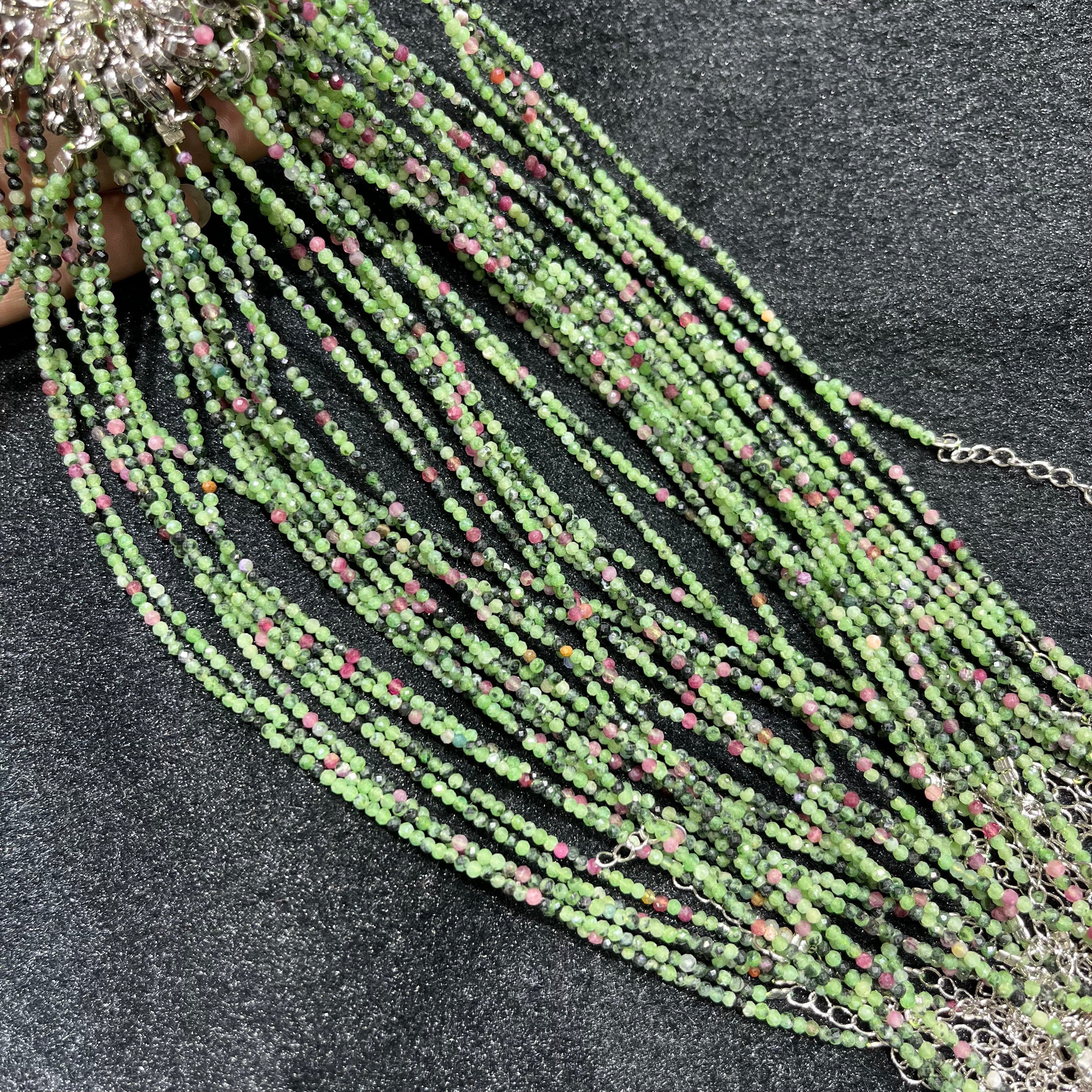 Faceted ruby zoisite Anklets