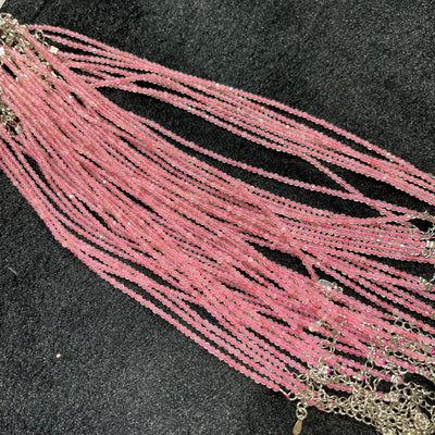 Faceted Strawberry Quartz Anklets