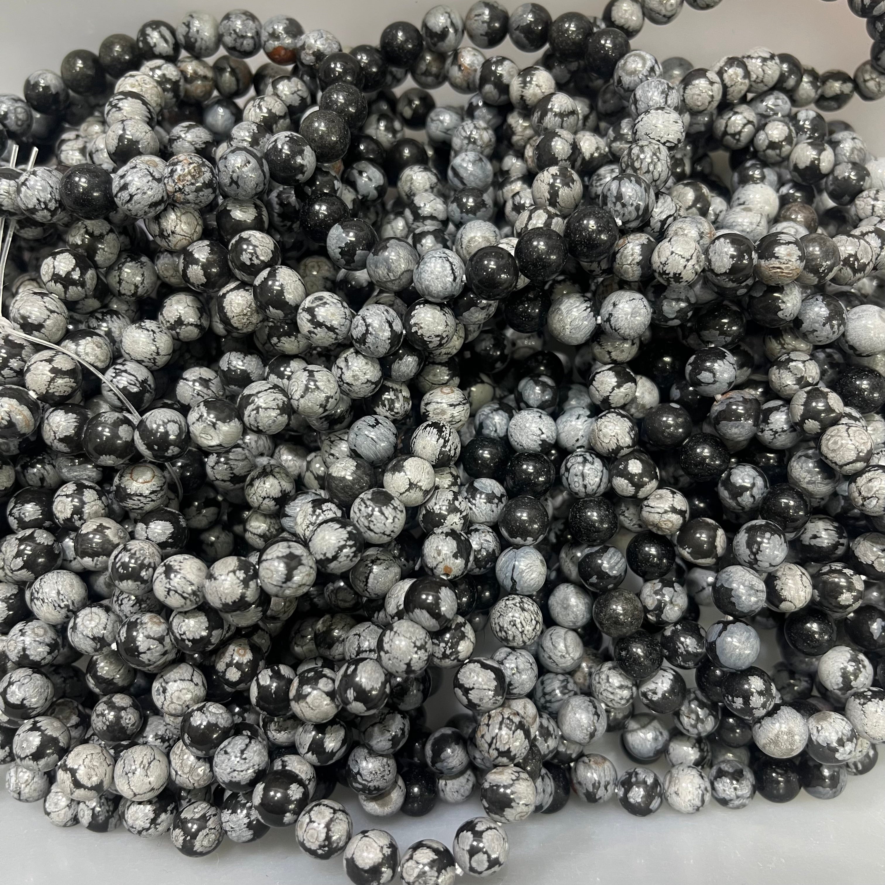 Snowflakes Obsidian Bracelets