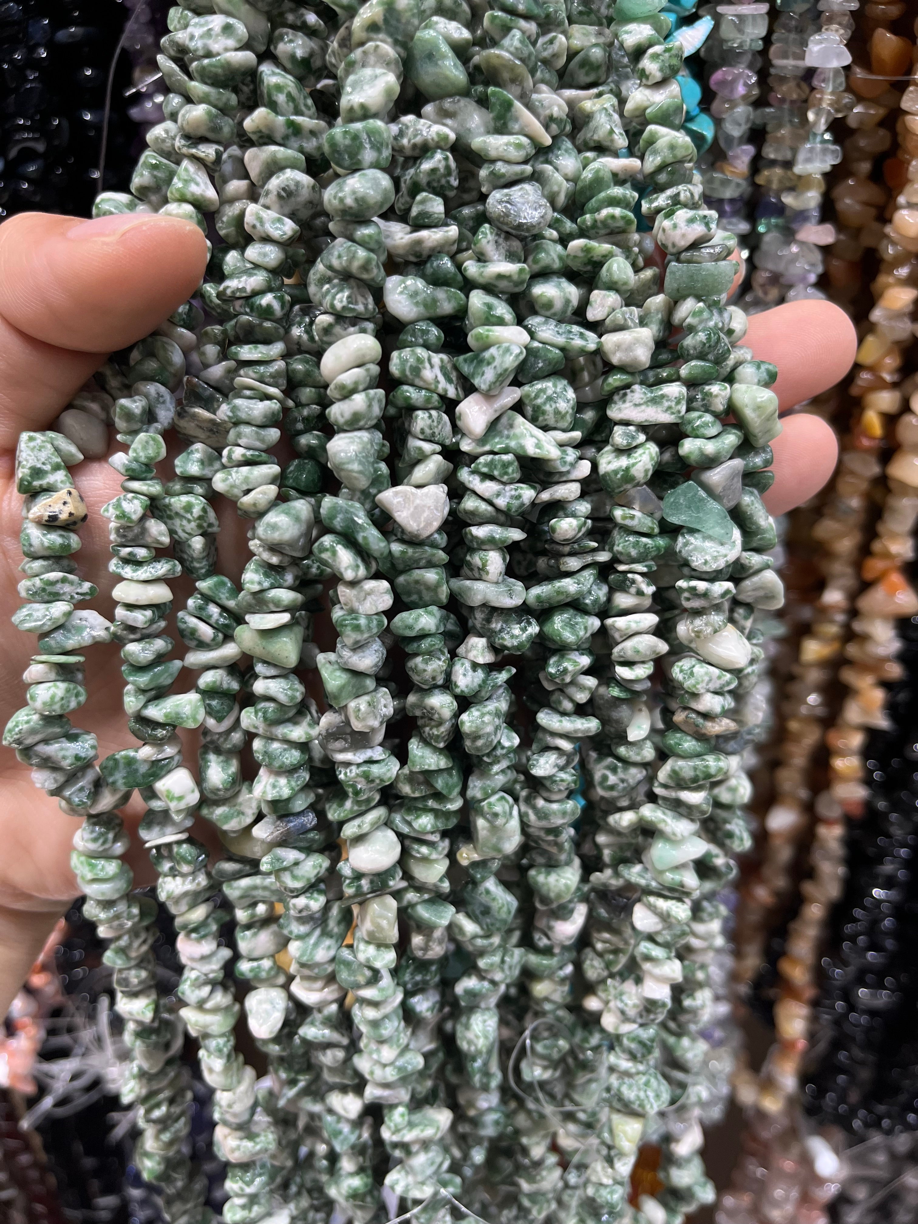 qinghai jade chips beads strand