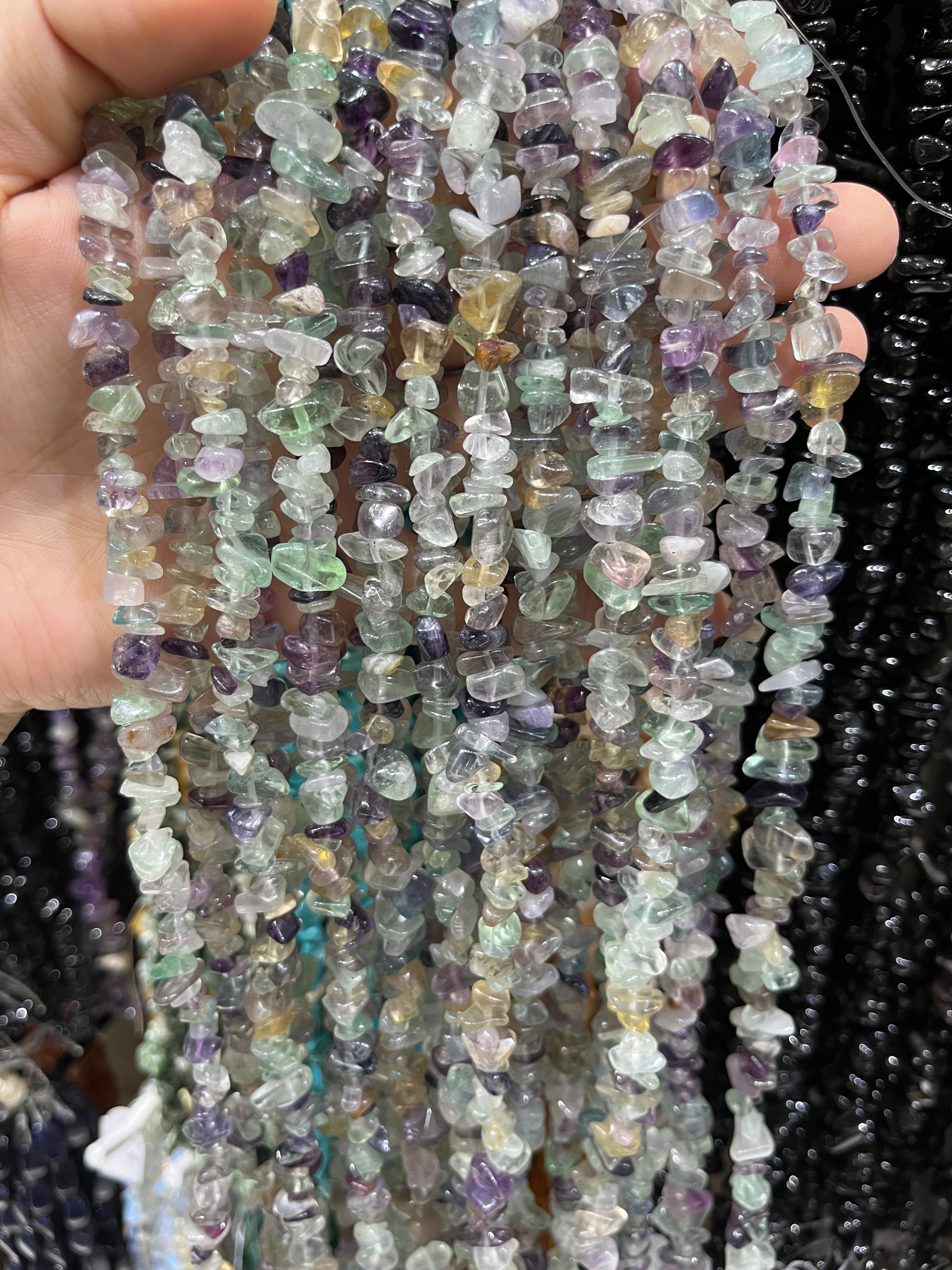 fluorite chips beads strand