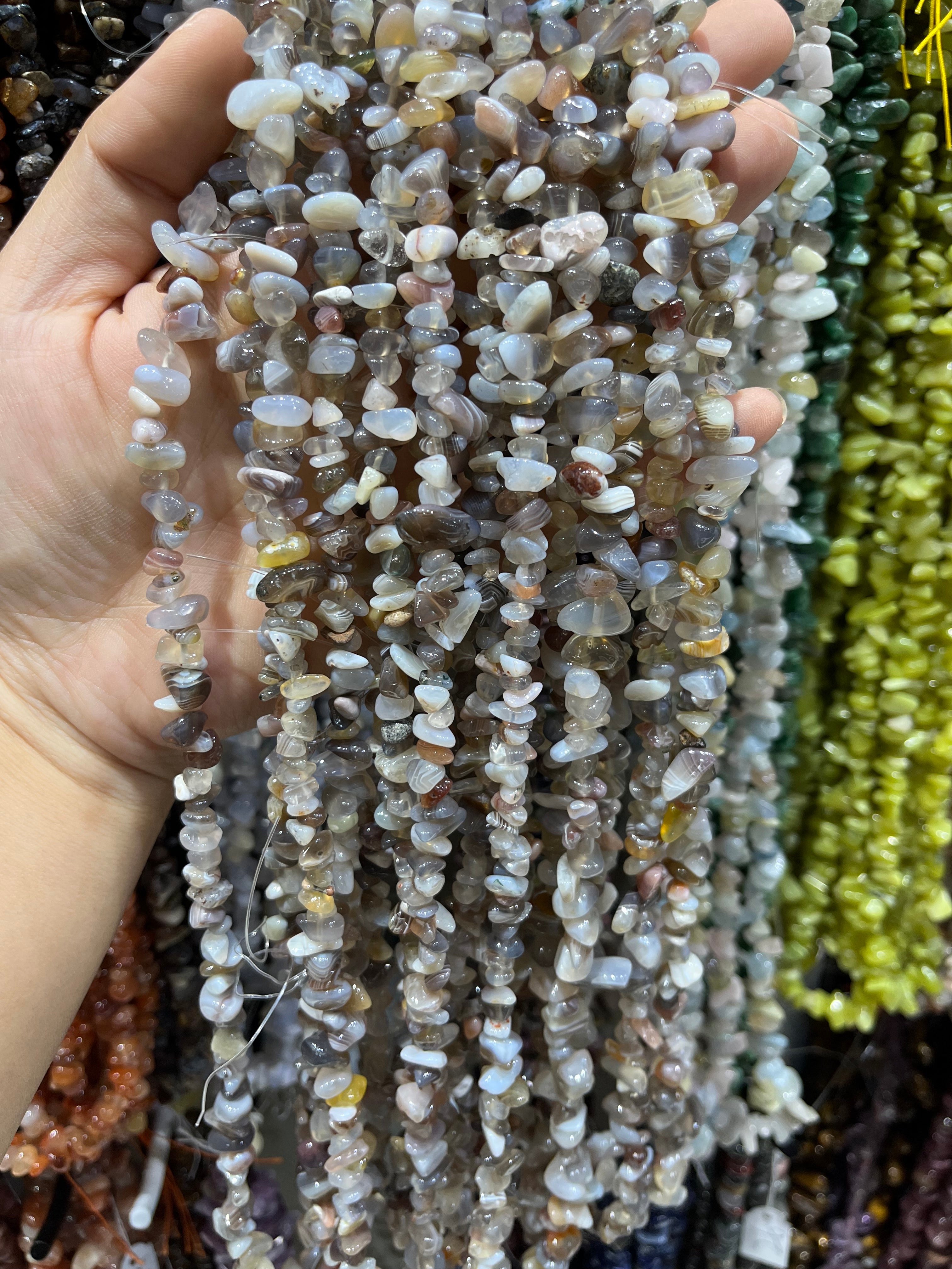 botswana agate chips beads strand