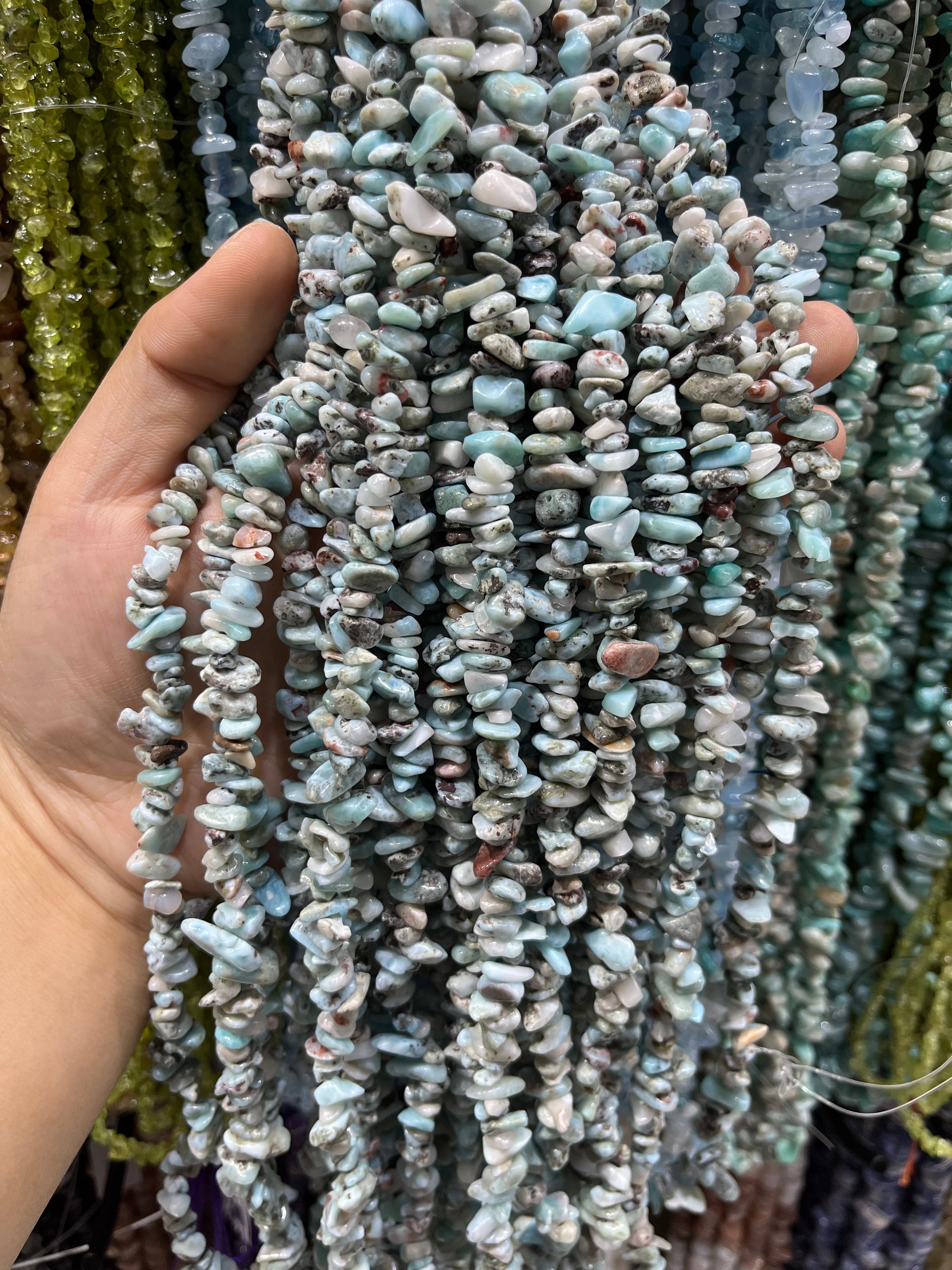 larimar chips beads strand