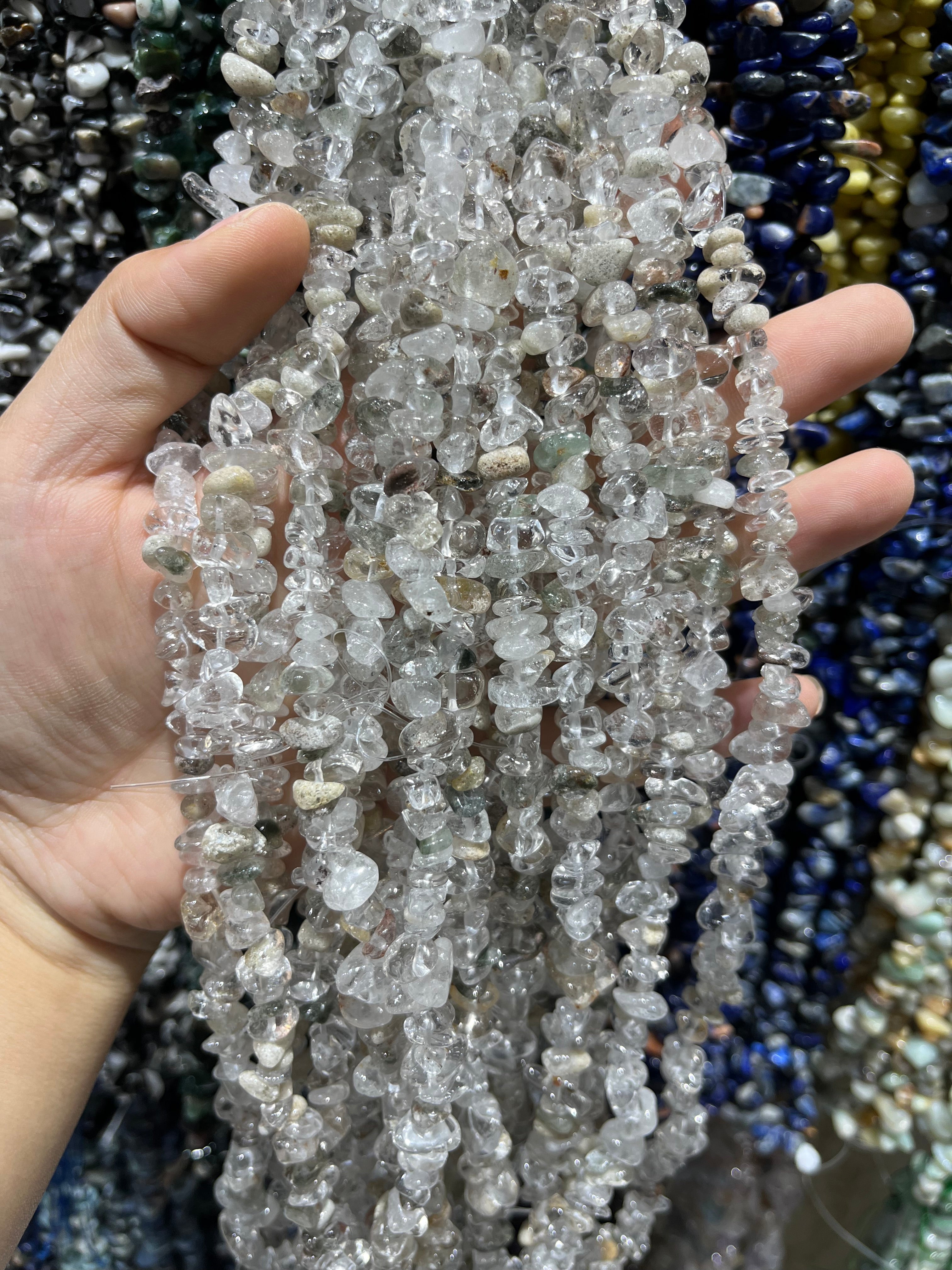 garden quartz chips beads strand
