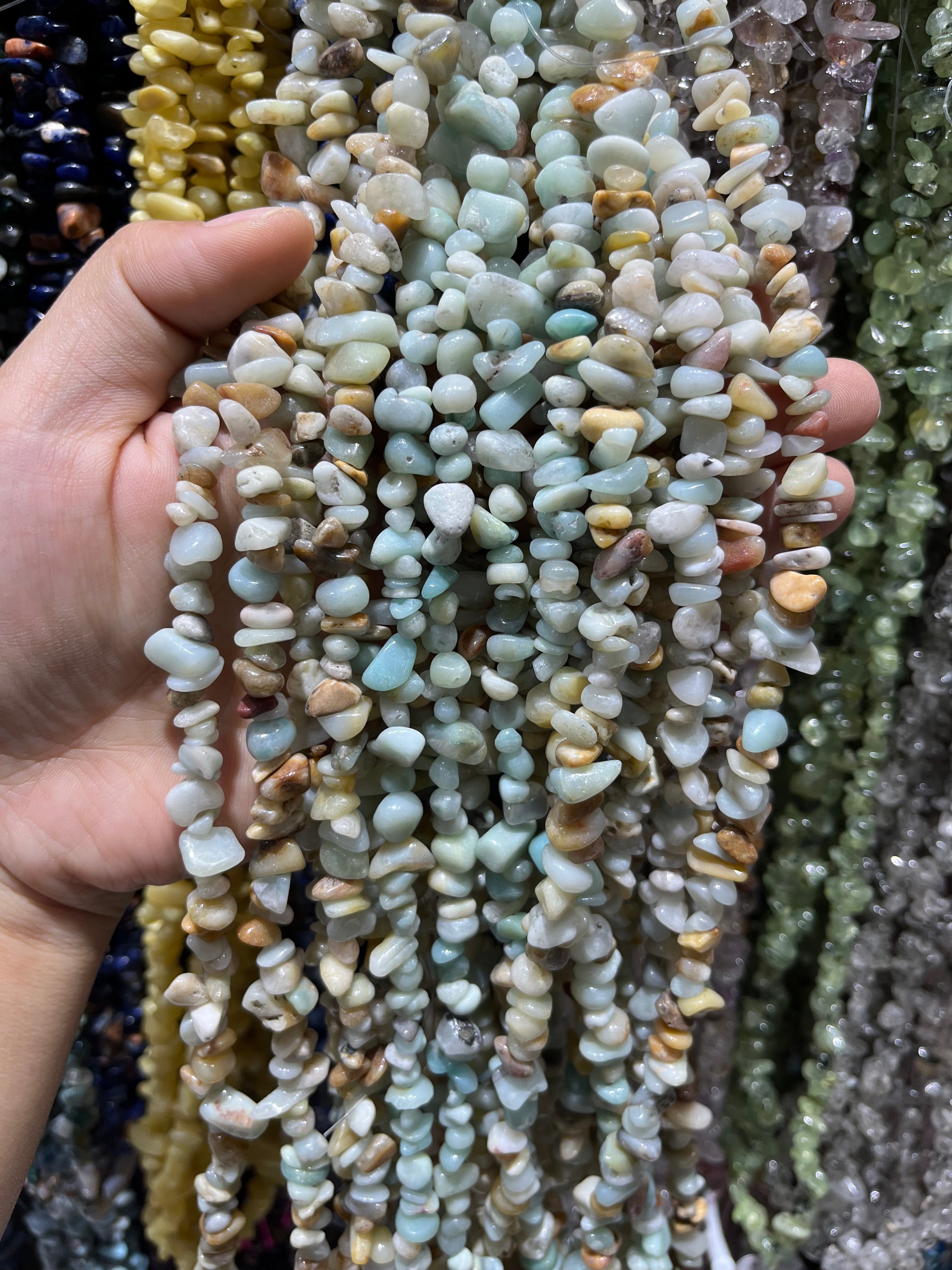 caribbean calcite chips beads strand