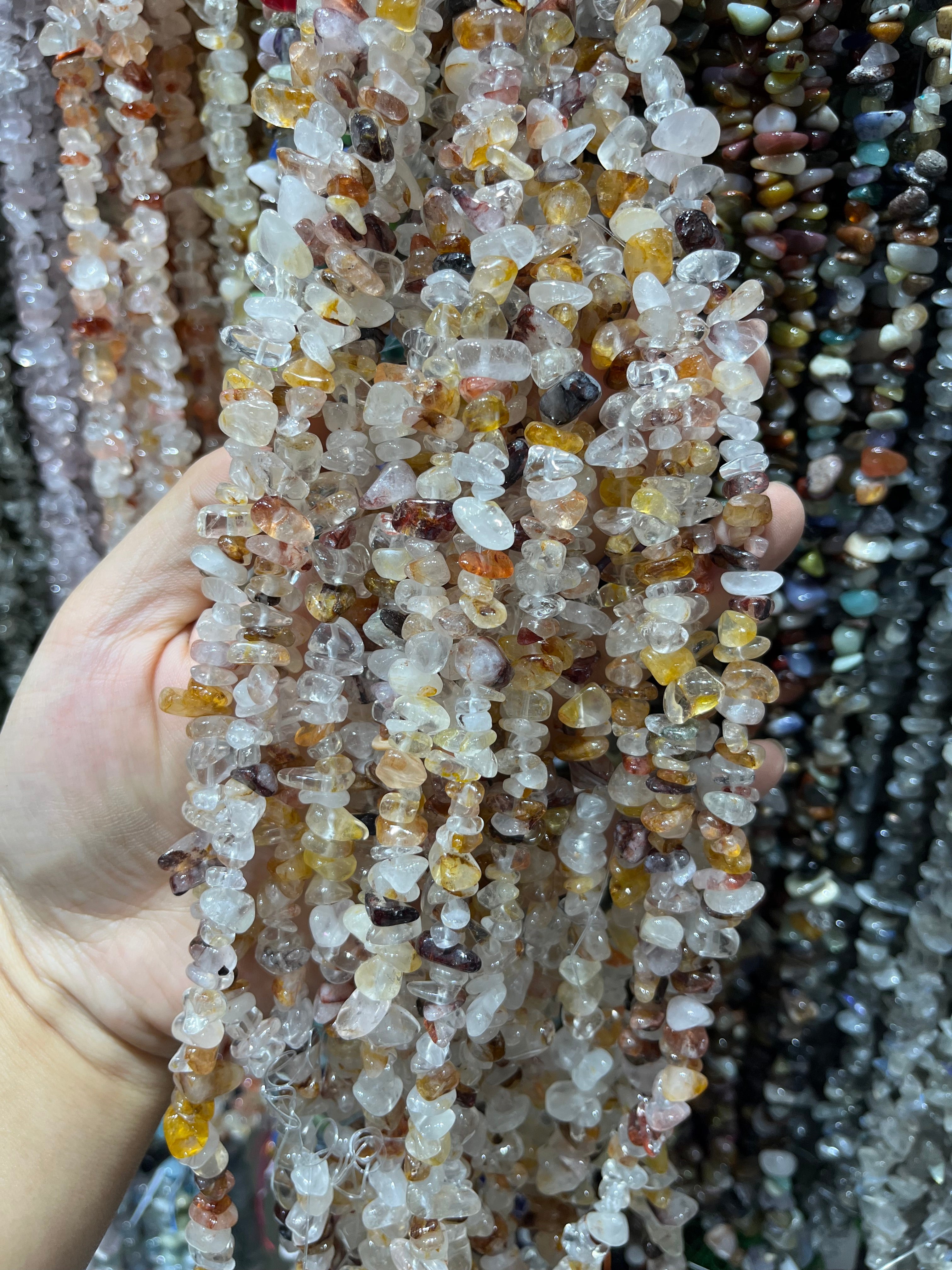 golden healer chips beads strand