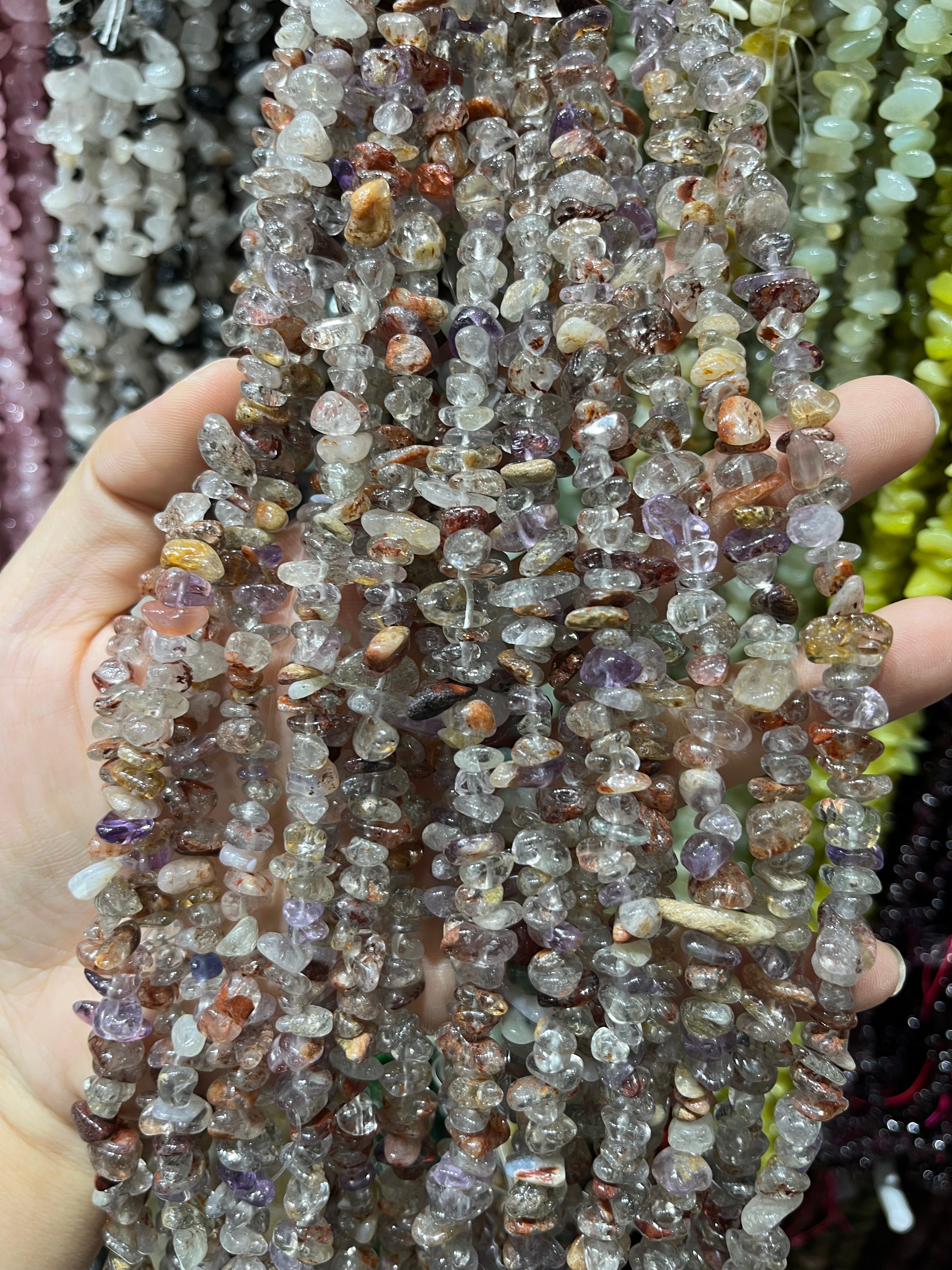 garden amethyst chips beads strand