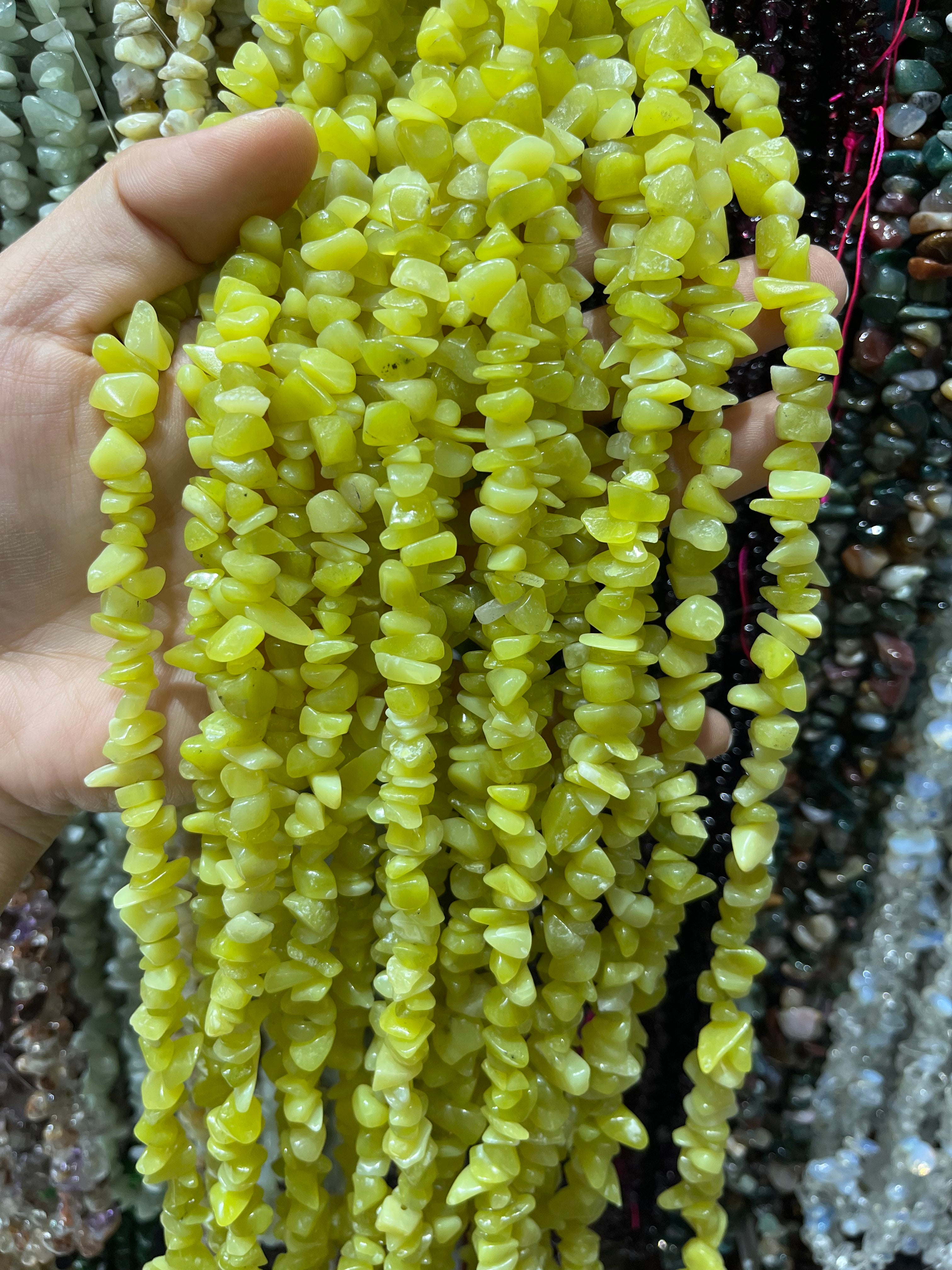 lemon jade beads strand