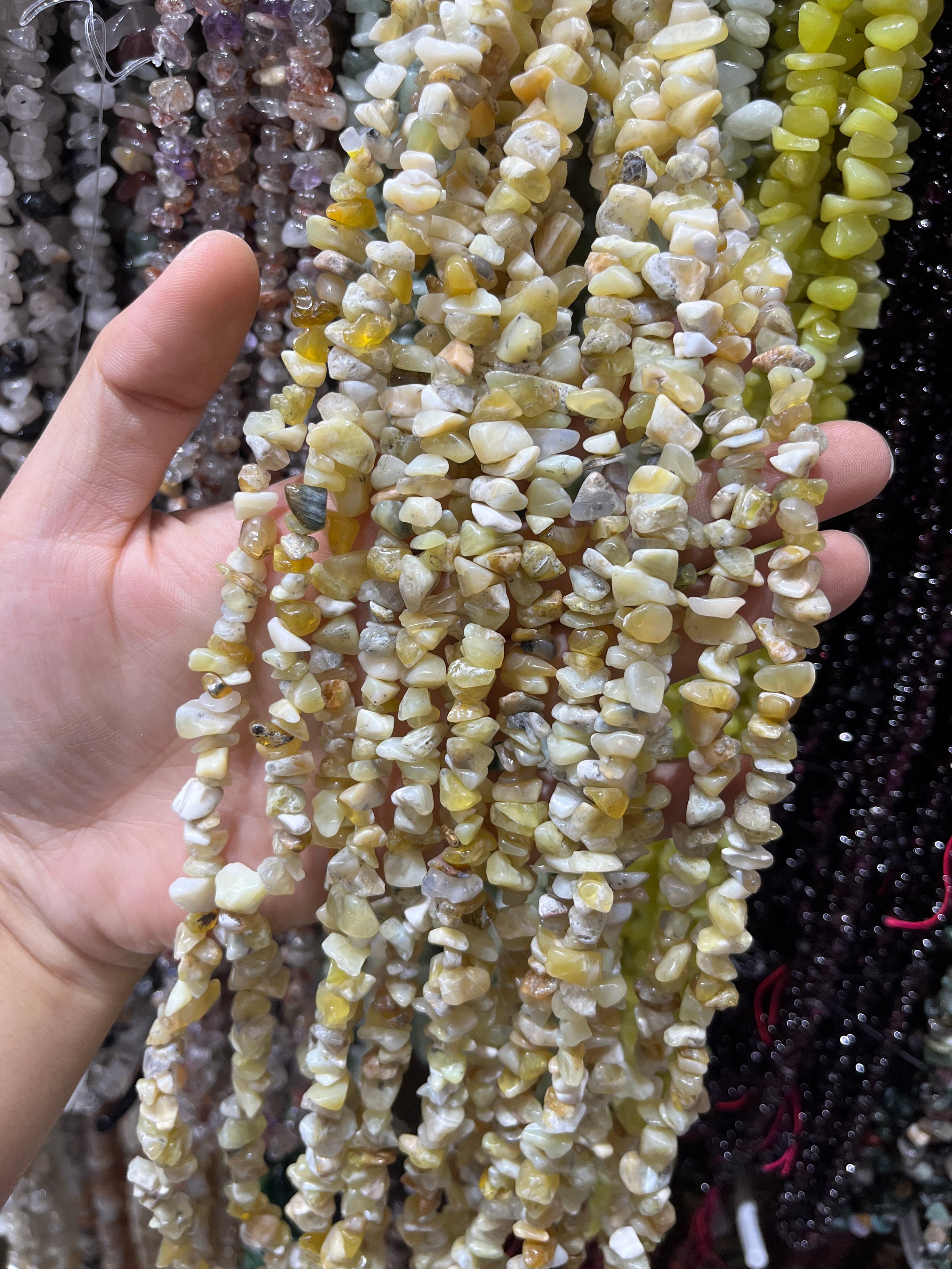 yellow opal beads strand