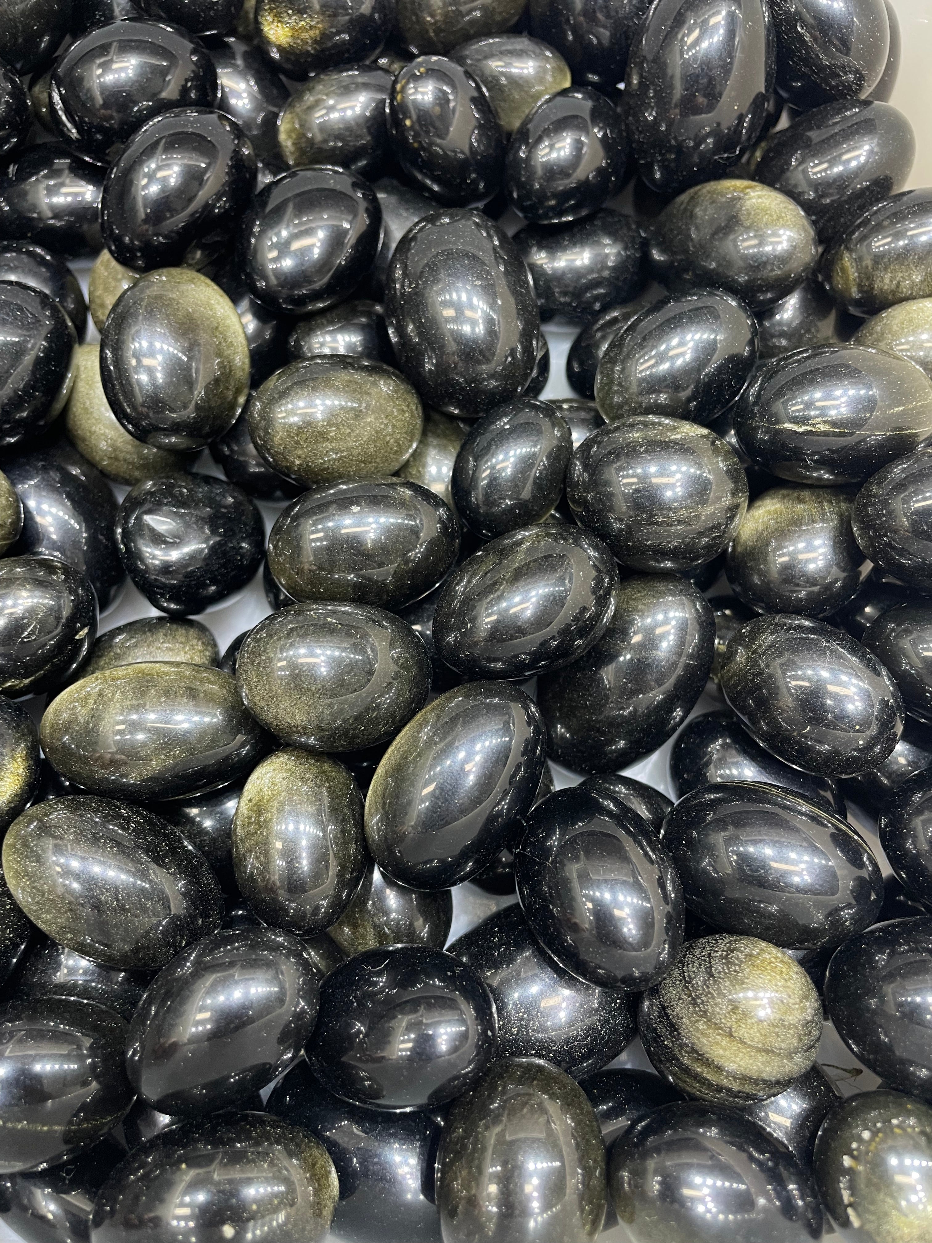 golden sheen obsidian tumbles