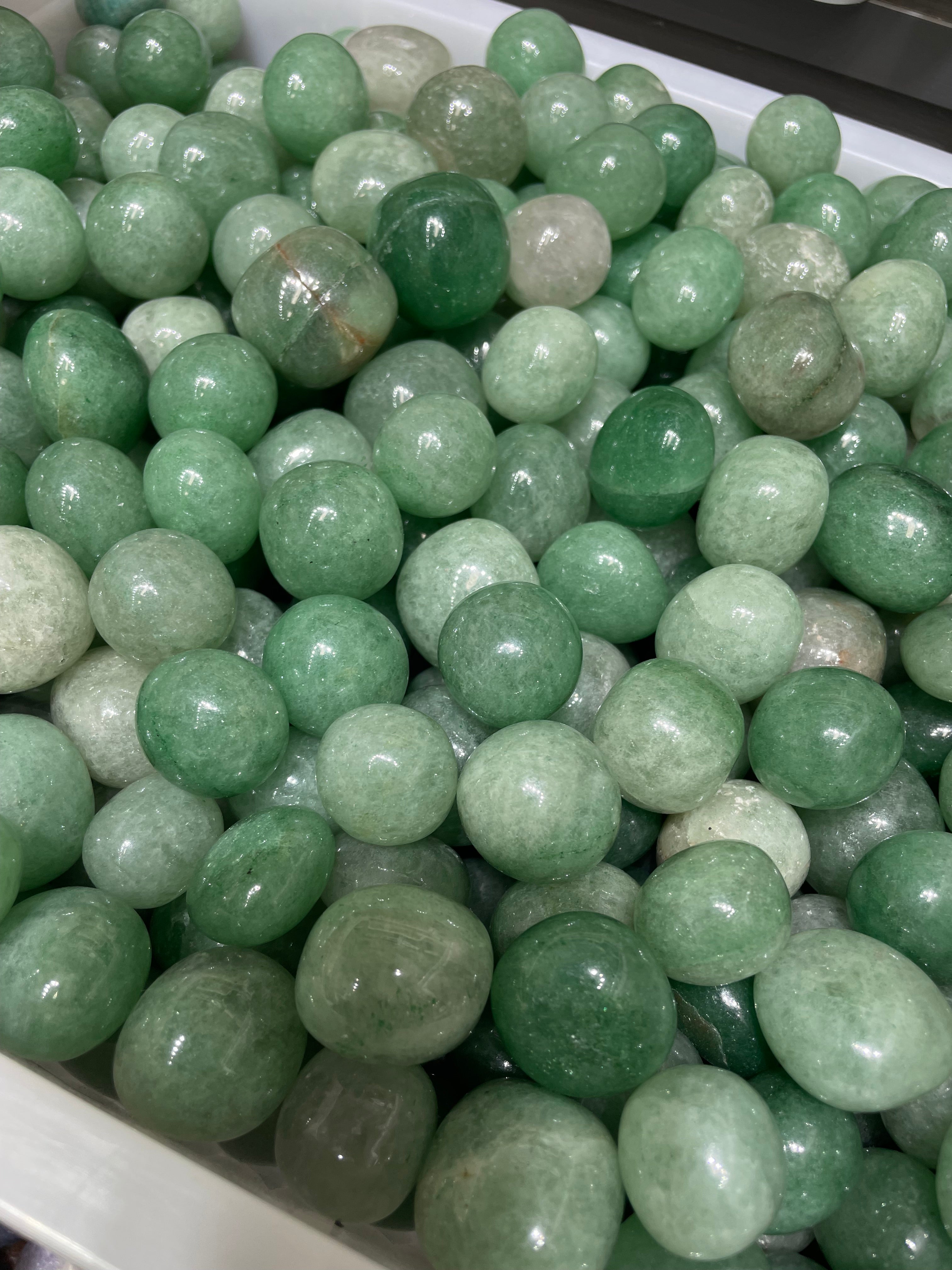 green strawberry quartz tumbles