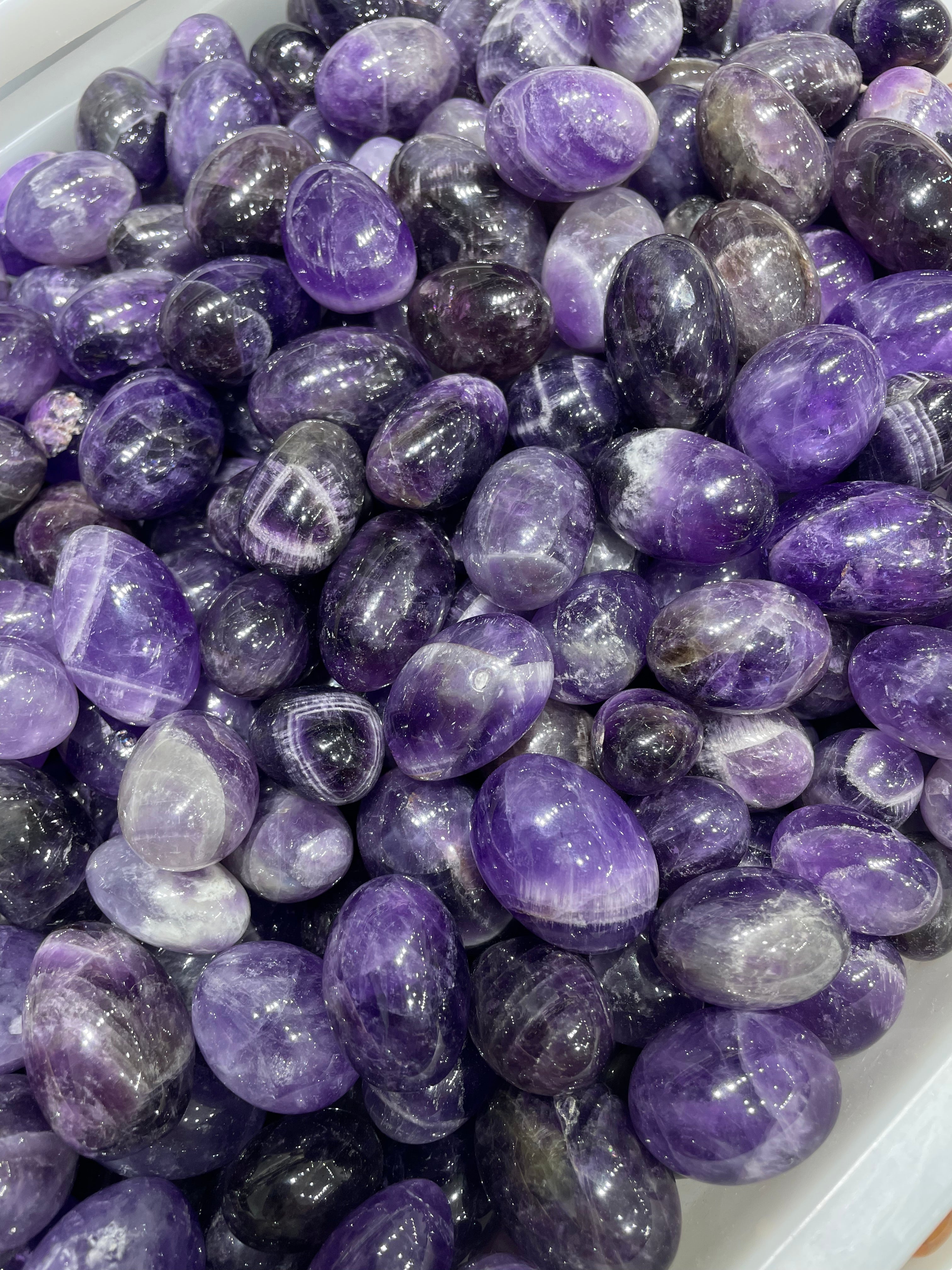chevron amethyst tumbles