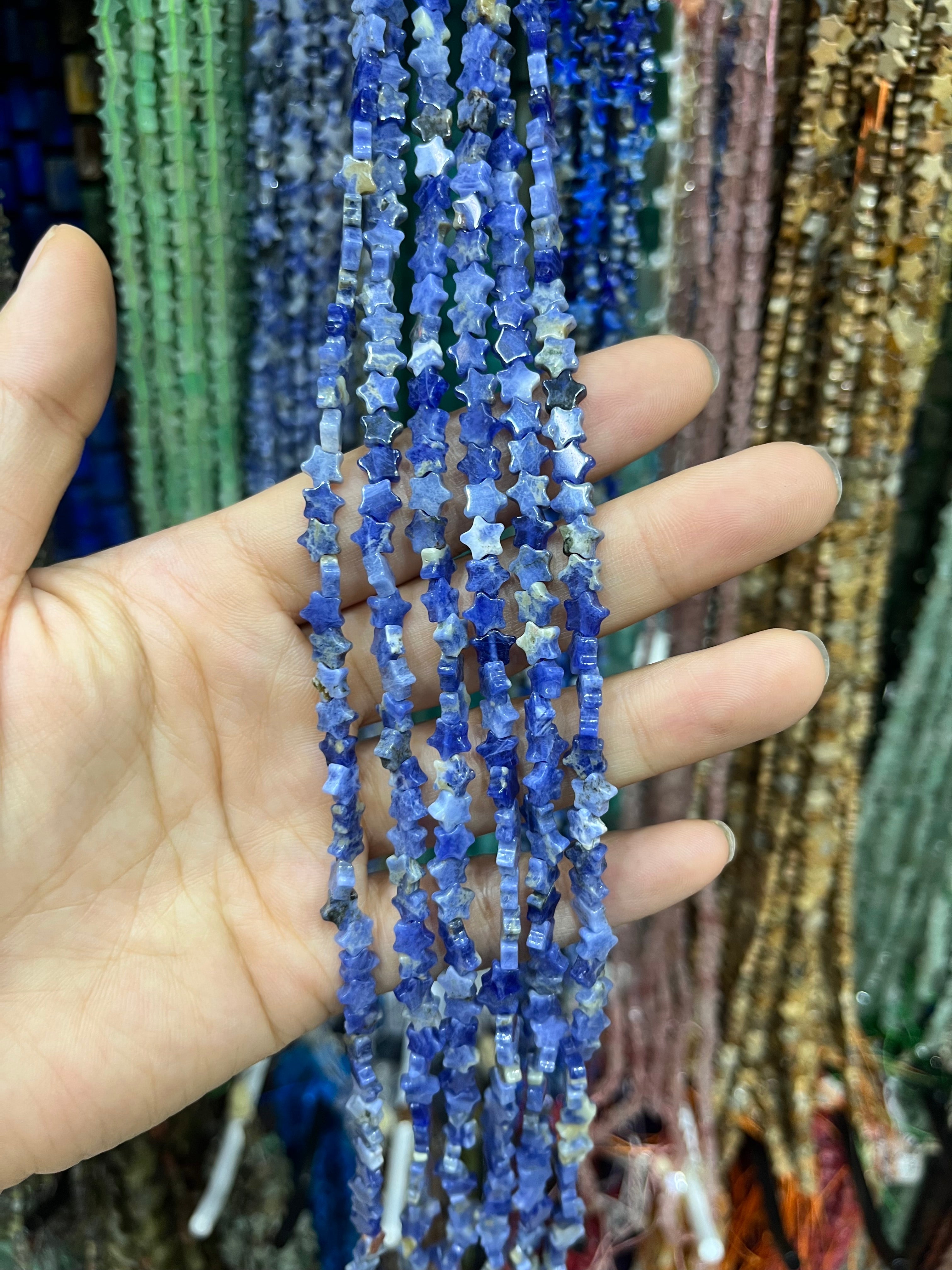 6m sodalite star beads strand